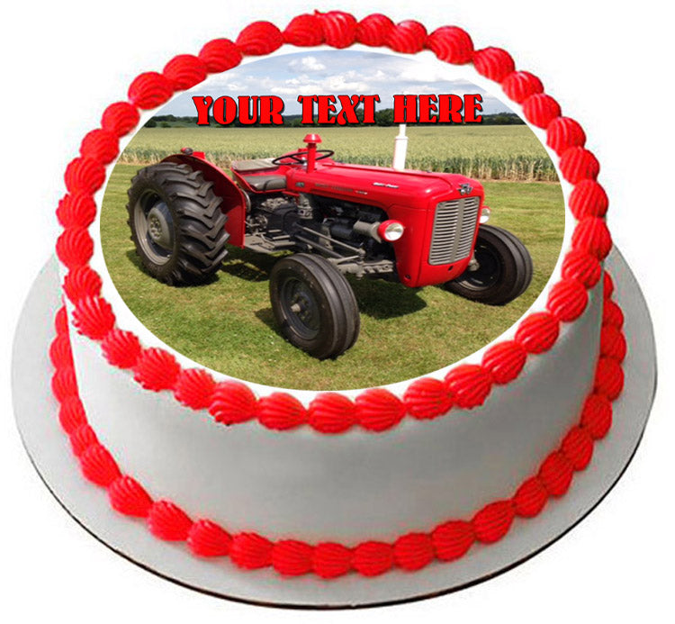 Tractor 1964 Multi Power British Massey Ferguson MF35X - Edible Cake Topper, Cupcake Toppers, Strips