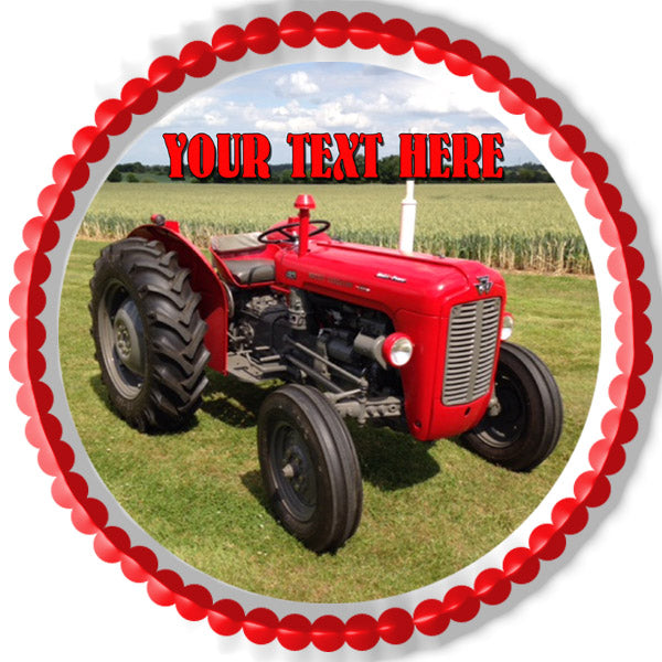 Tractor 1964 Multi Power British Massey Ferguson MF35X - Edible Cake Topper, Cupcake Toppers, Strips
