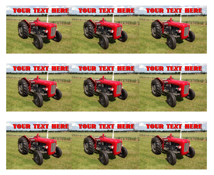 Tractor 1964 Multi Power British Massey Ferguson MF35X - Edible Cake Topper, Cupcake Toppers, Strips