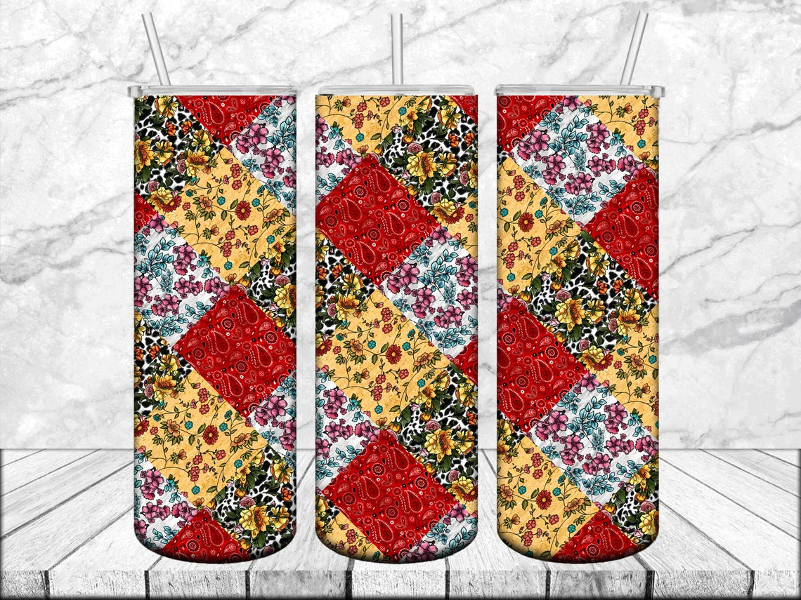 Quilt Wrap 20 oz Skinny Tumbler,