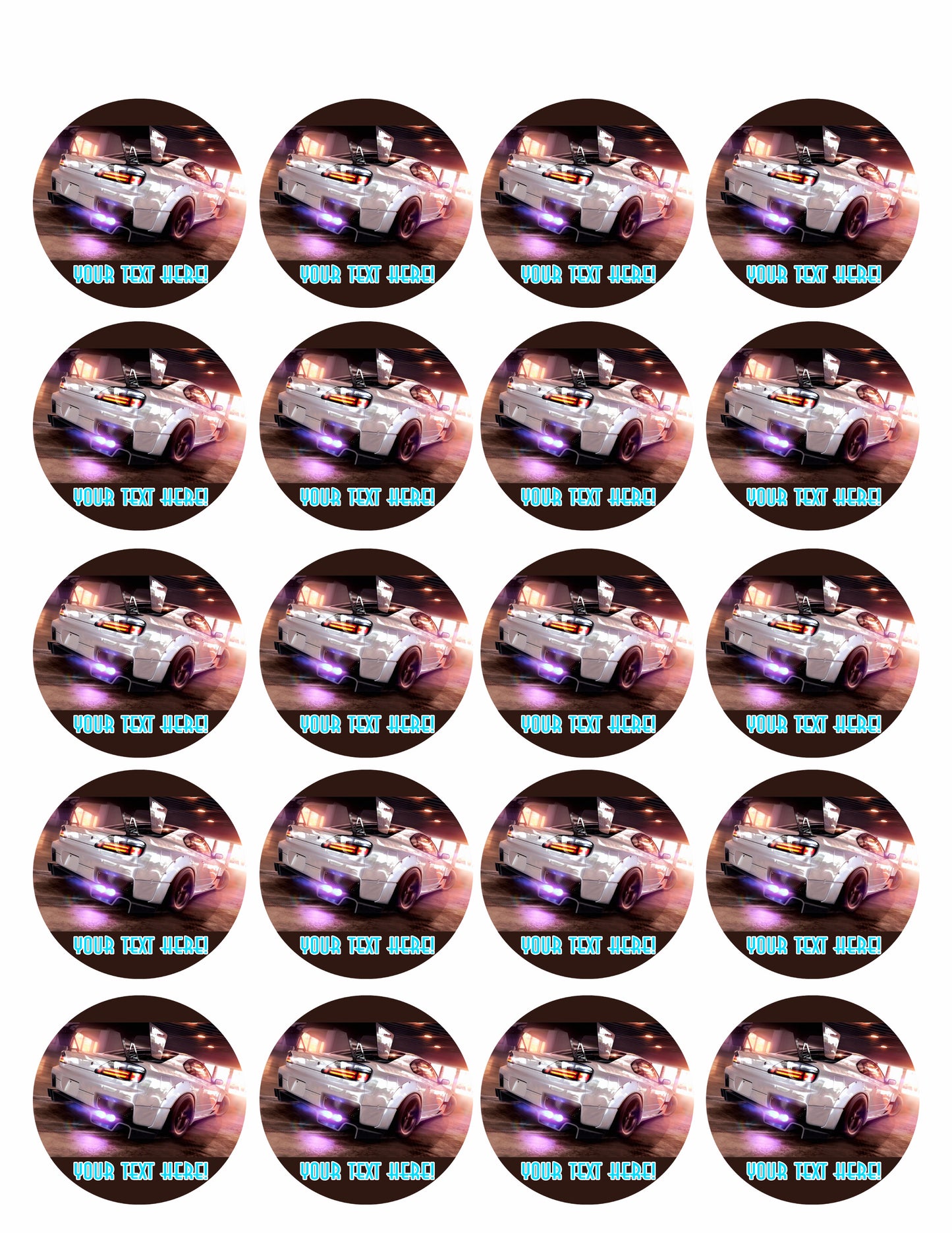 Need For Speed - Edible Cake Topper, Cupcake Toppers, Strips