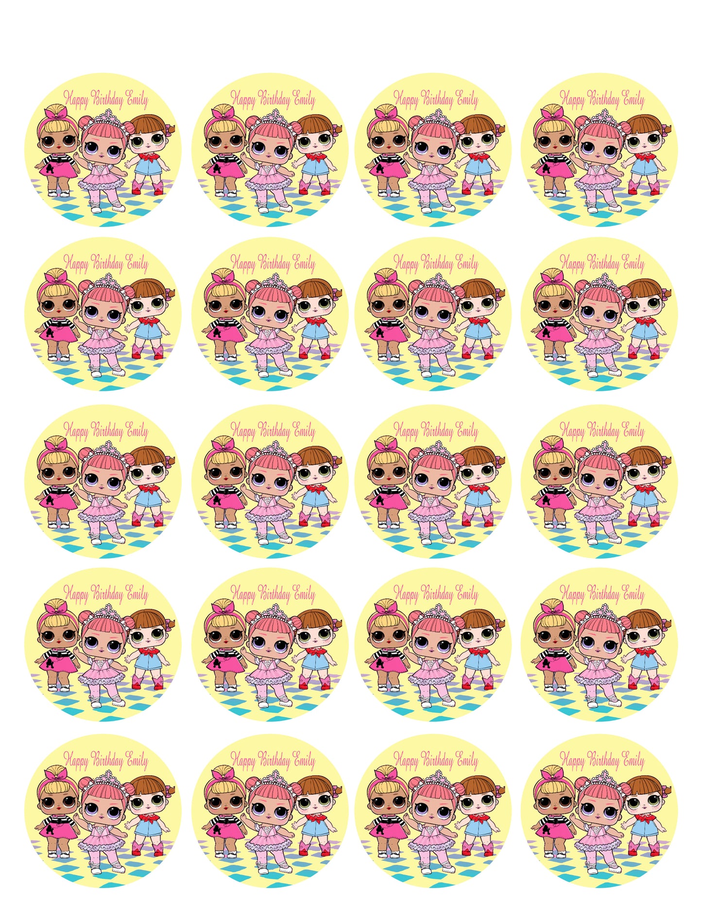 Lol Suprise Dolls (Nr1) - Edible Cake Topper, Cupcake Toppers, Strips