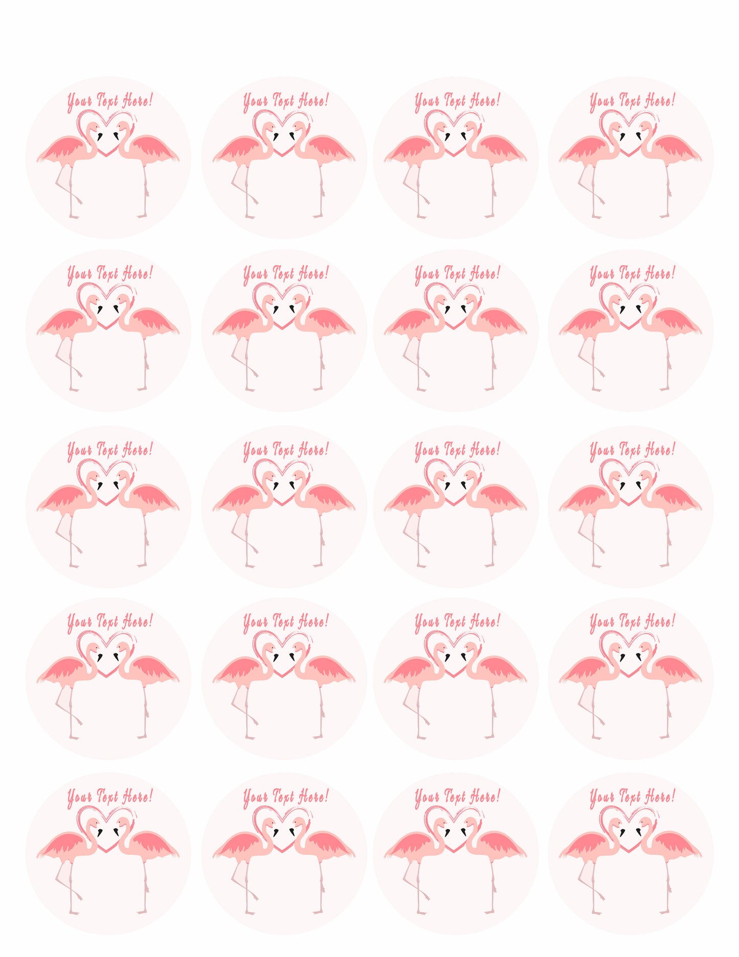 Pink Flamingos - Edible Cake Topper, Cupcake Toppers, Strips