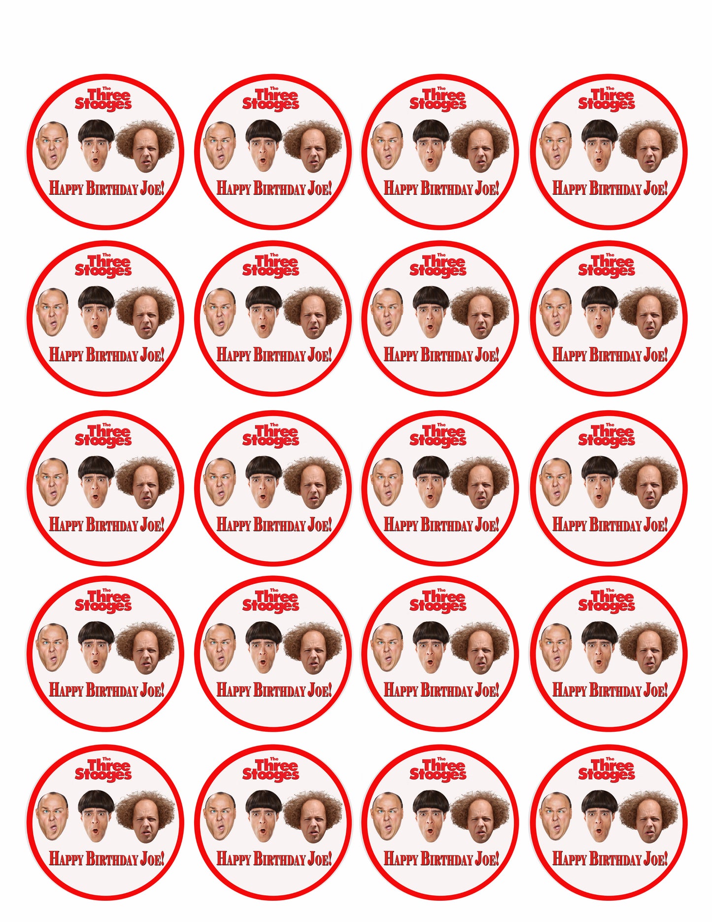 The Three Stooges (Nr1) - Edible Cake Topper OR Cupcake Topper, Decor