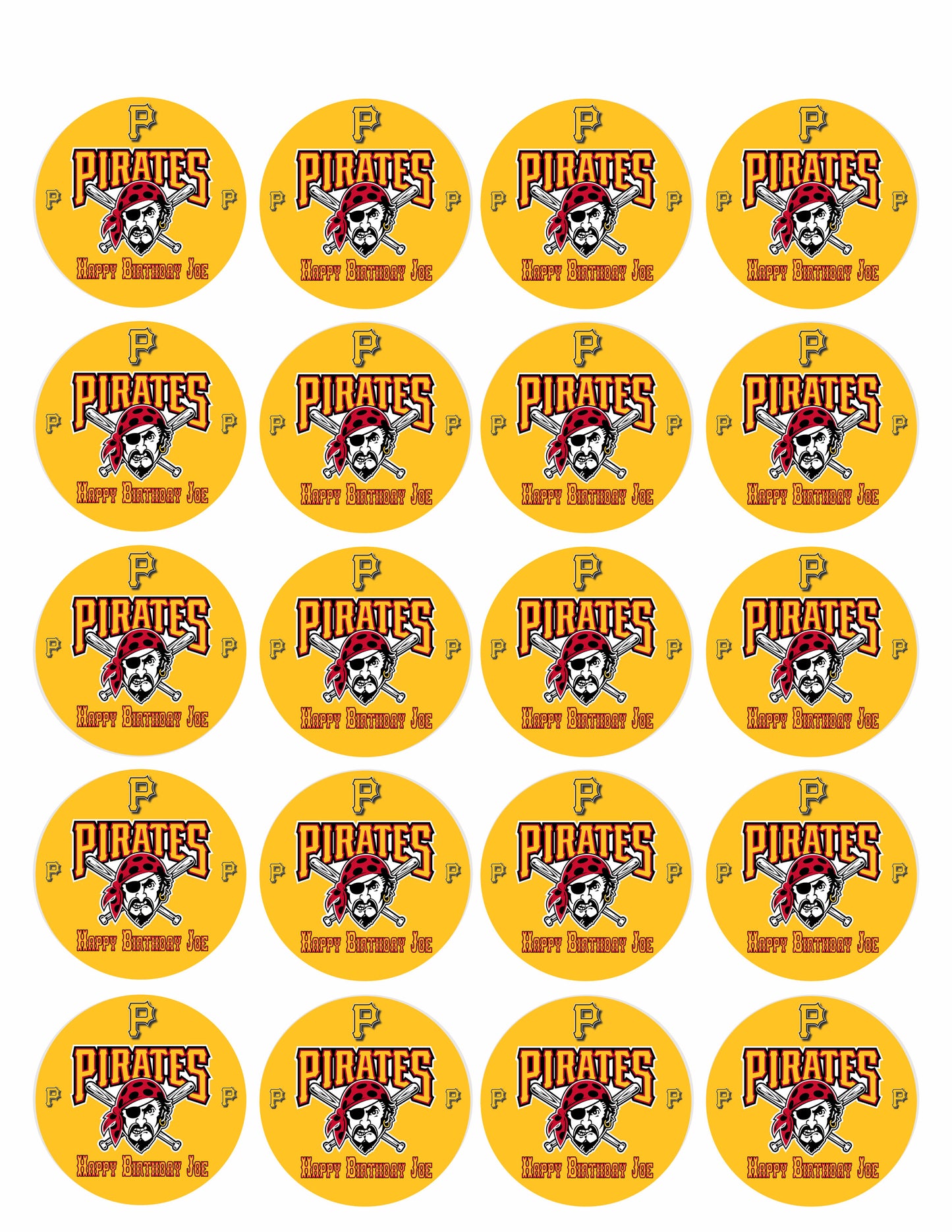Pittsburgh Pirates - Edible Cake Topper OR Cupcake Topper, Decor