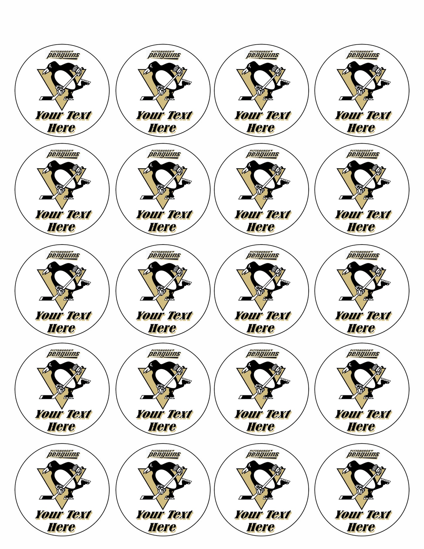 Pittsburgh Penguins - Edible Cake Topper OR Cupcake Topper, Decor