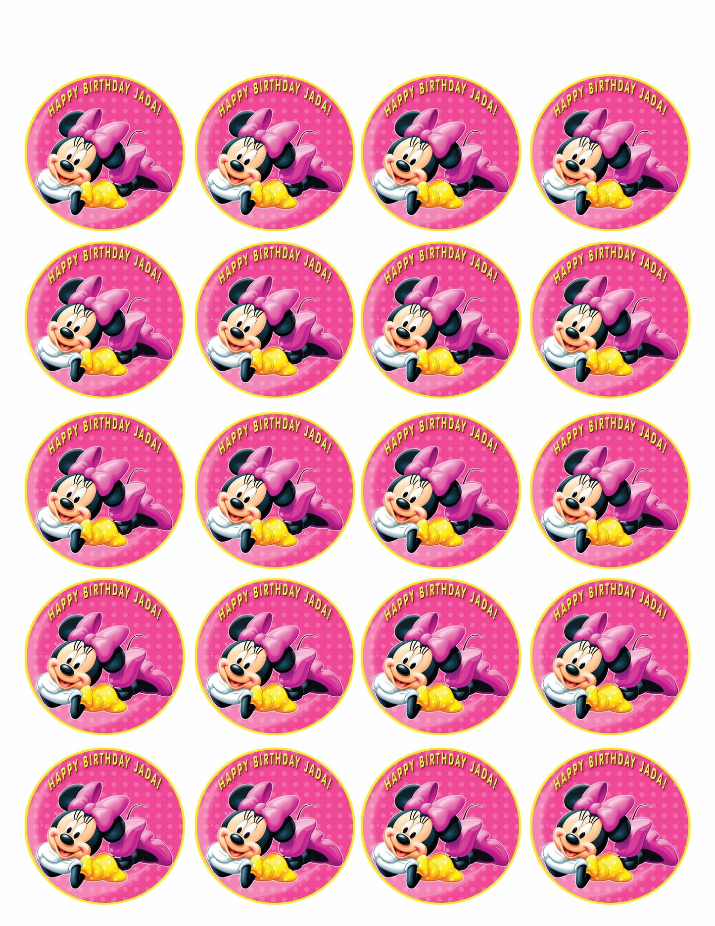 Minnie Mouse - Edible Cake Topper OR Cupcake Topper, Decor