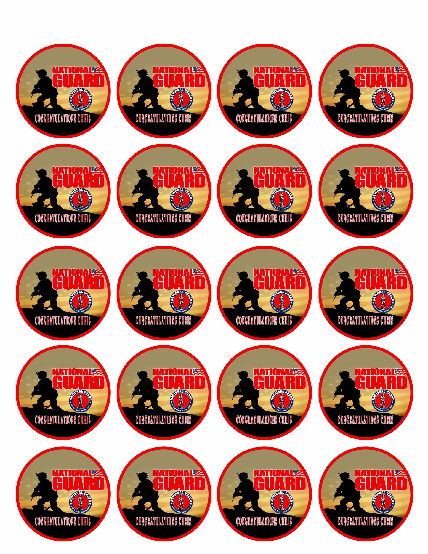National Guard - Edible Cake Topper OR Cupcake Topper, Decor