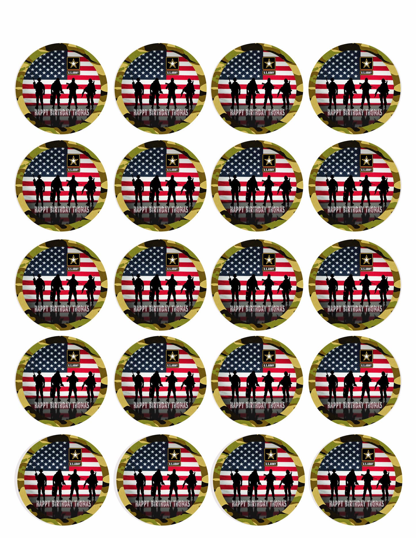 US ARMY - Edible Cake Topper OR Cupcake Topper, Decor