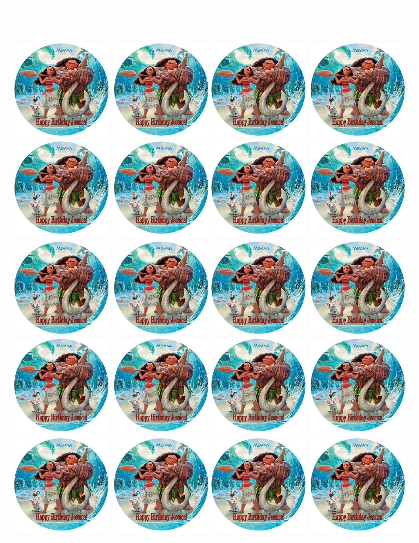 Moana - Edible Cake Topper OR Cupcake Topper, Decor