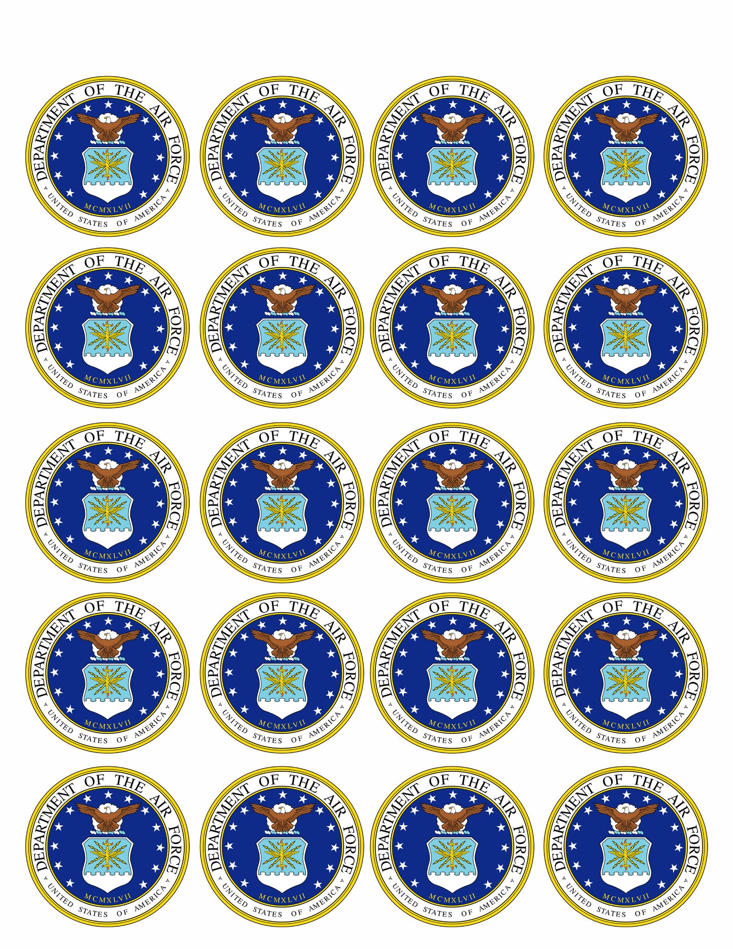 US Air Force - Edible Cake Topper OR Cupcake Topper, Decor