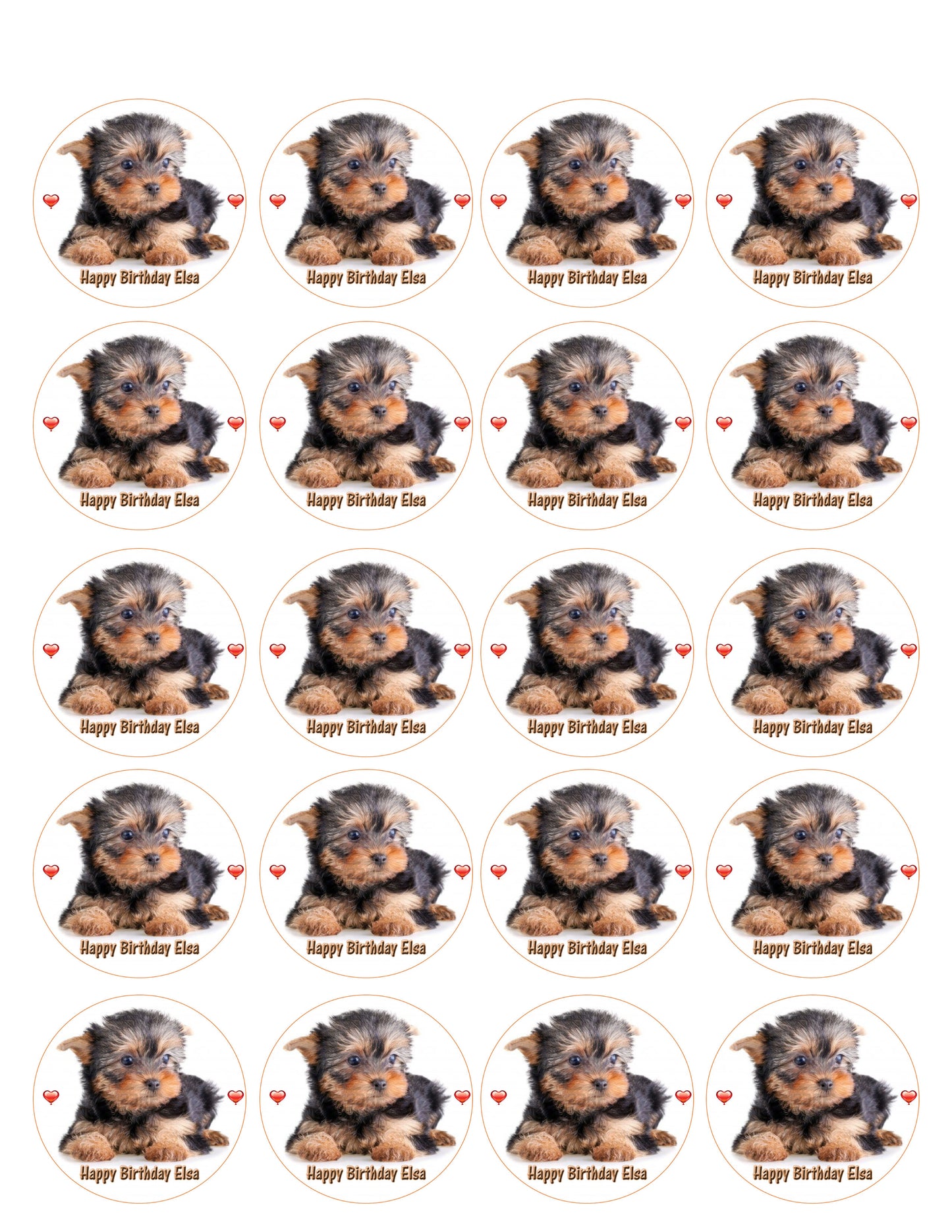 Puppy (Nr2) - Edible Cake Topper OR Cupcake Topper, Decor