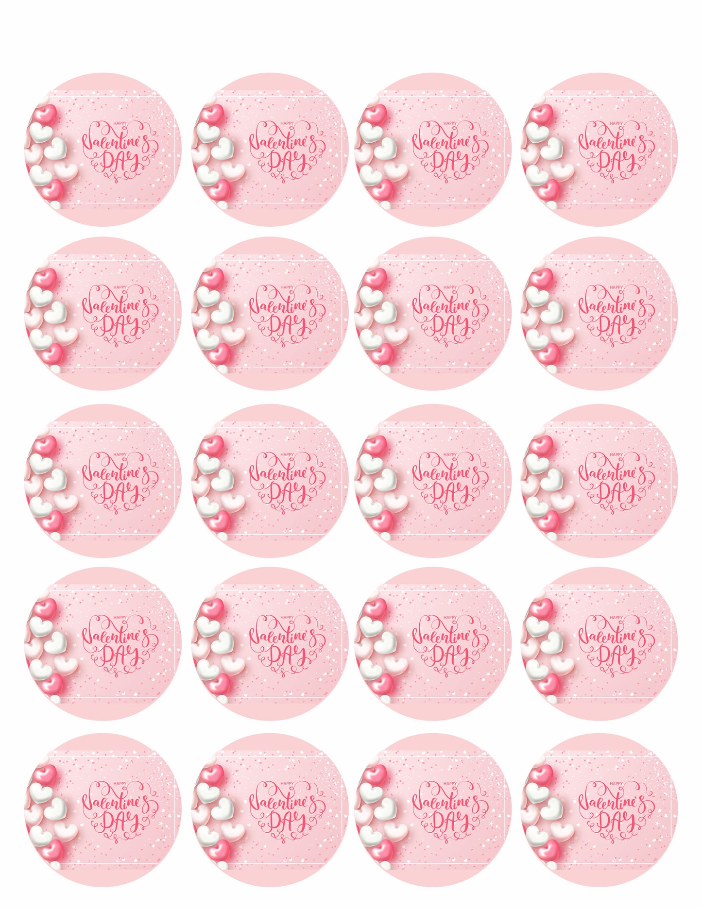 Valentine`s Day - Edible Cake Topper, Cupcake Toppers, Strips