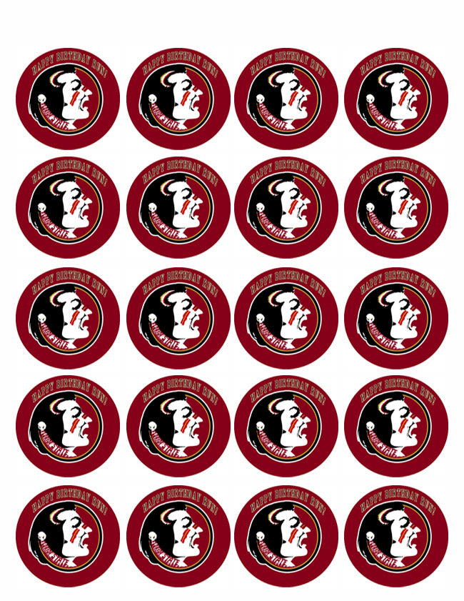 Florida State Seminoles - Edible Cake Topper OR Cupcake Topper, Decor