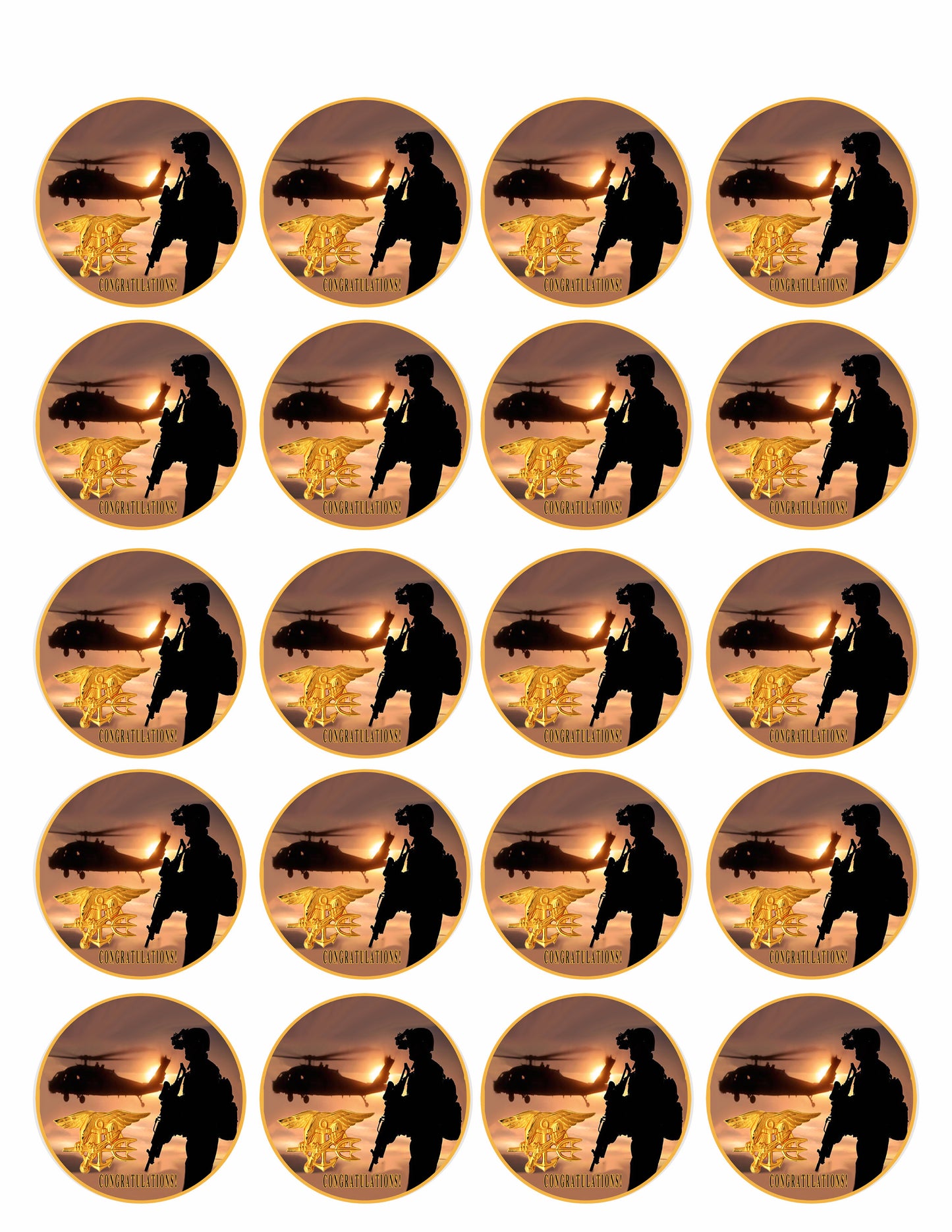 US Navy Seal - Edible Cake Topper OR Cupcake Topper, Decor