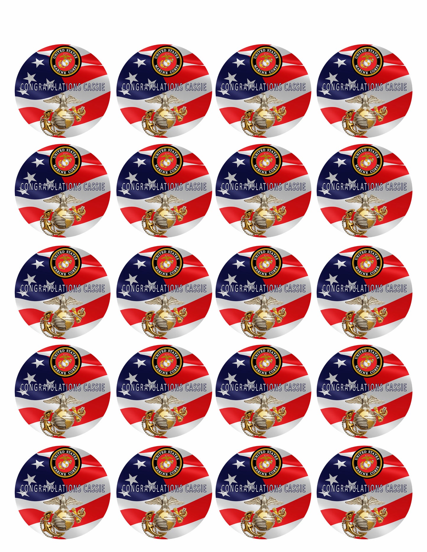 US Marine Corp - Edible Cake Topper OR Cupcake Topper, Decor