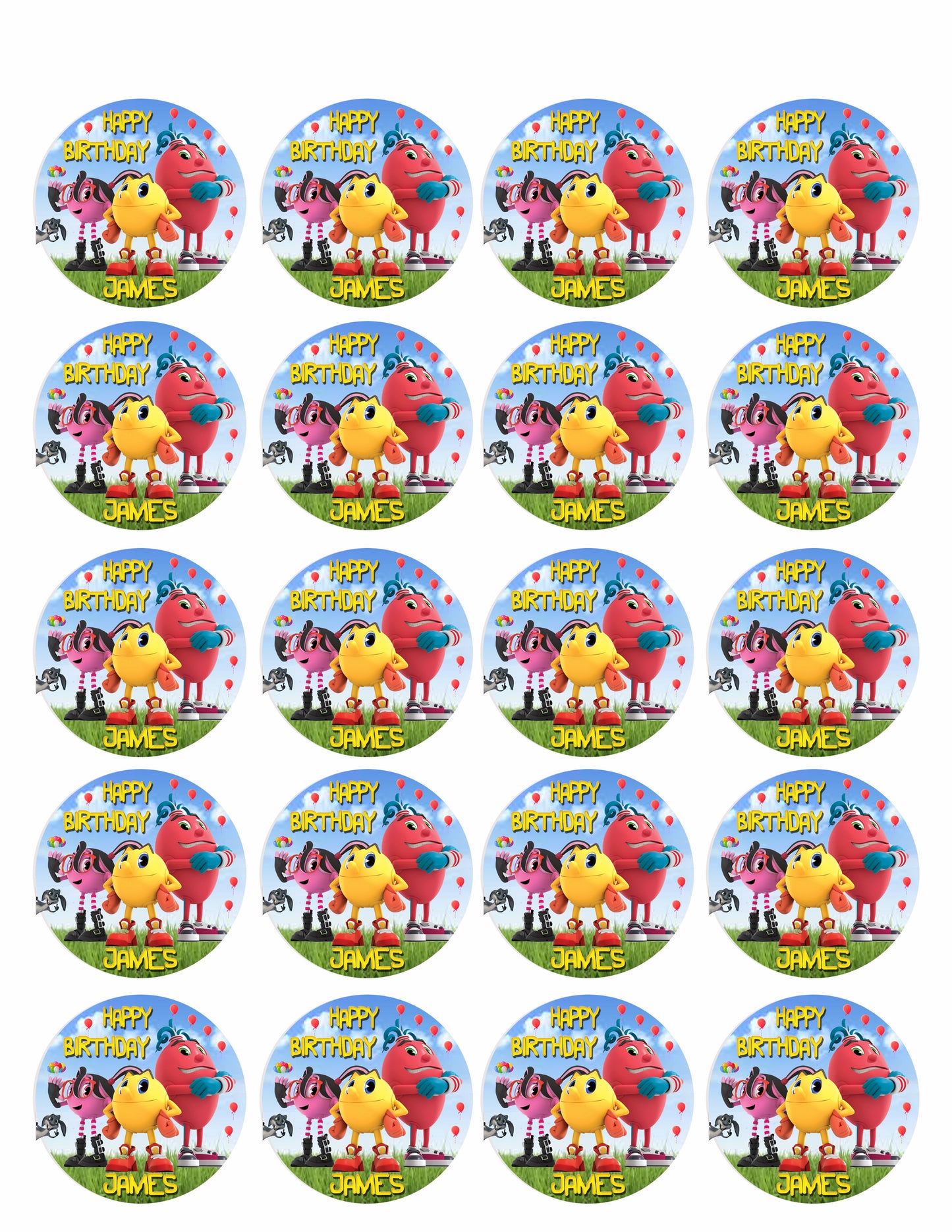 Pac Man - Edible Cake Topper OR Cupcake Topper, Decor