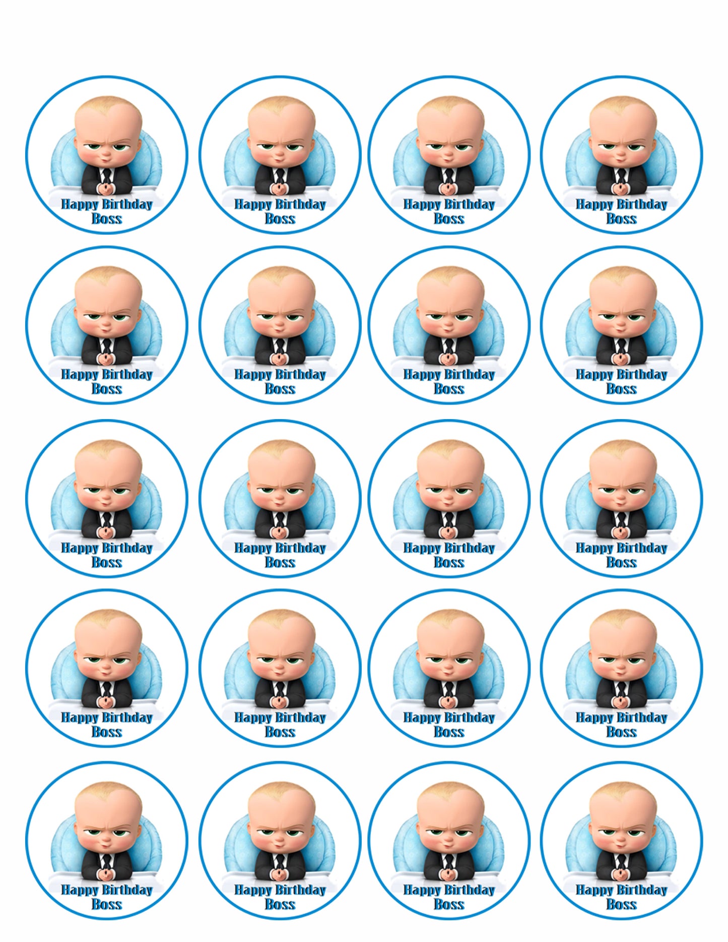 The Boss Baby - Edible Birthday Cake Topper OR Cupcake Topper, Decor
