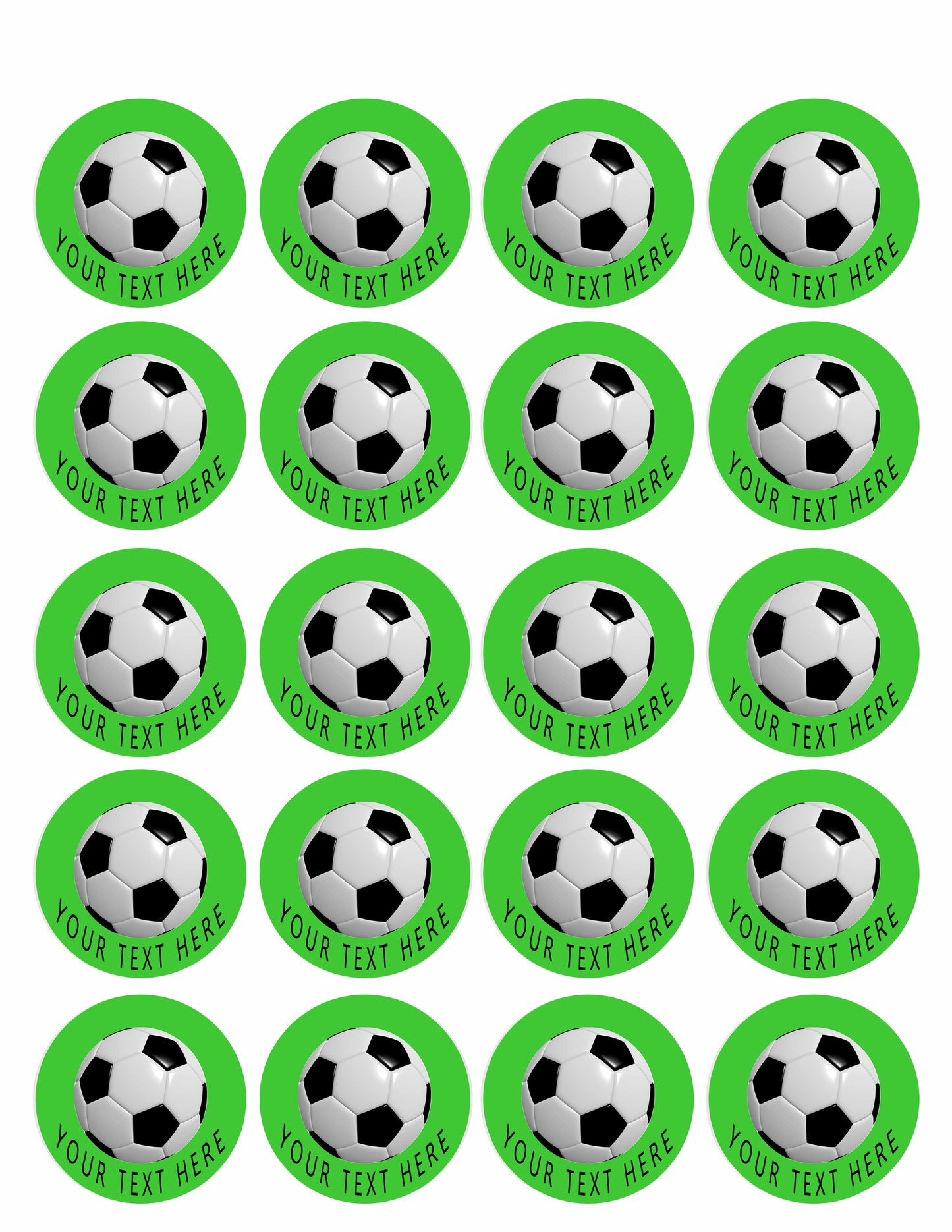 SOCCER BALL - Edible Cake Topper, Cupcake Toppers, Strips