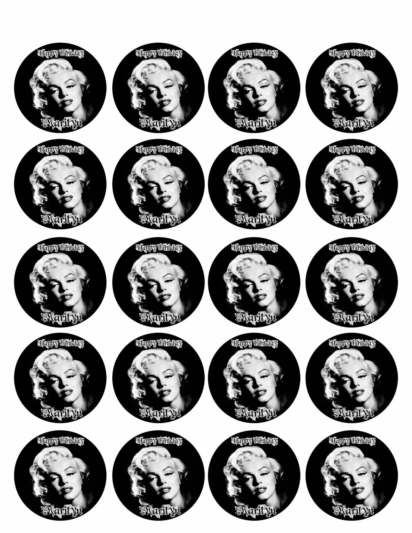 Marilyn Monroe - Edible Cake Topper OR Cupcake Topper, Decor
