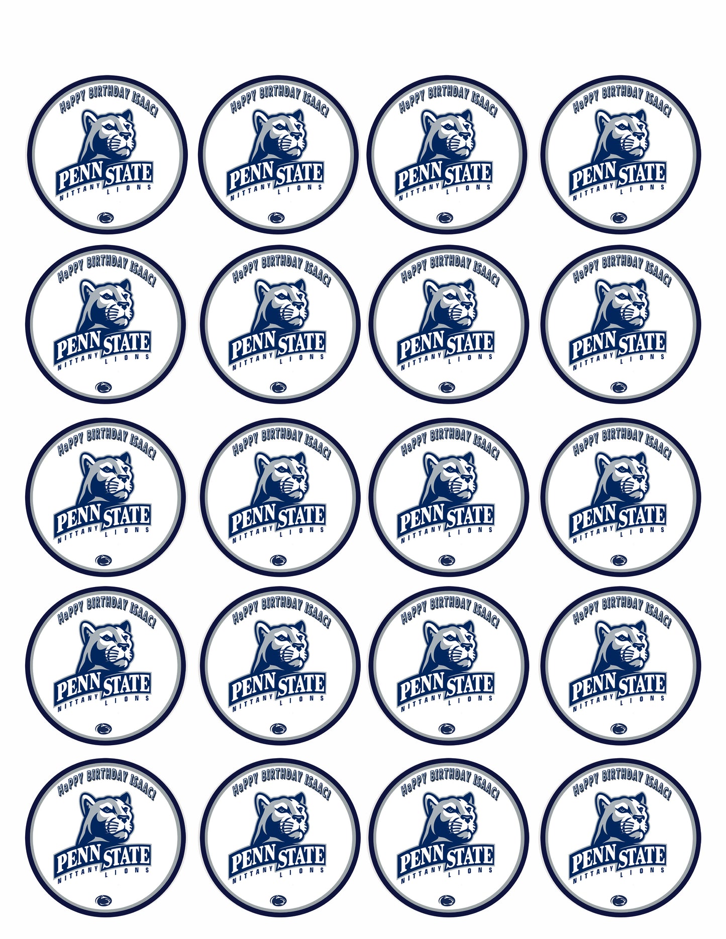 Penn State Nittany Lions - Edible Cake Topper OR Cupcake Topper, Decor