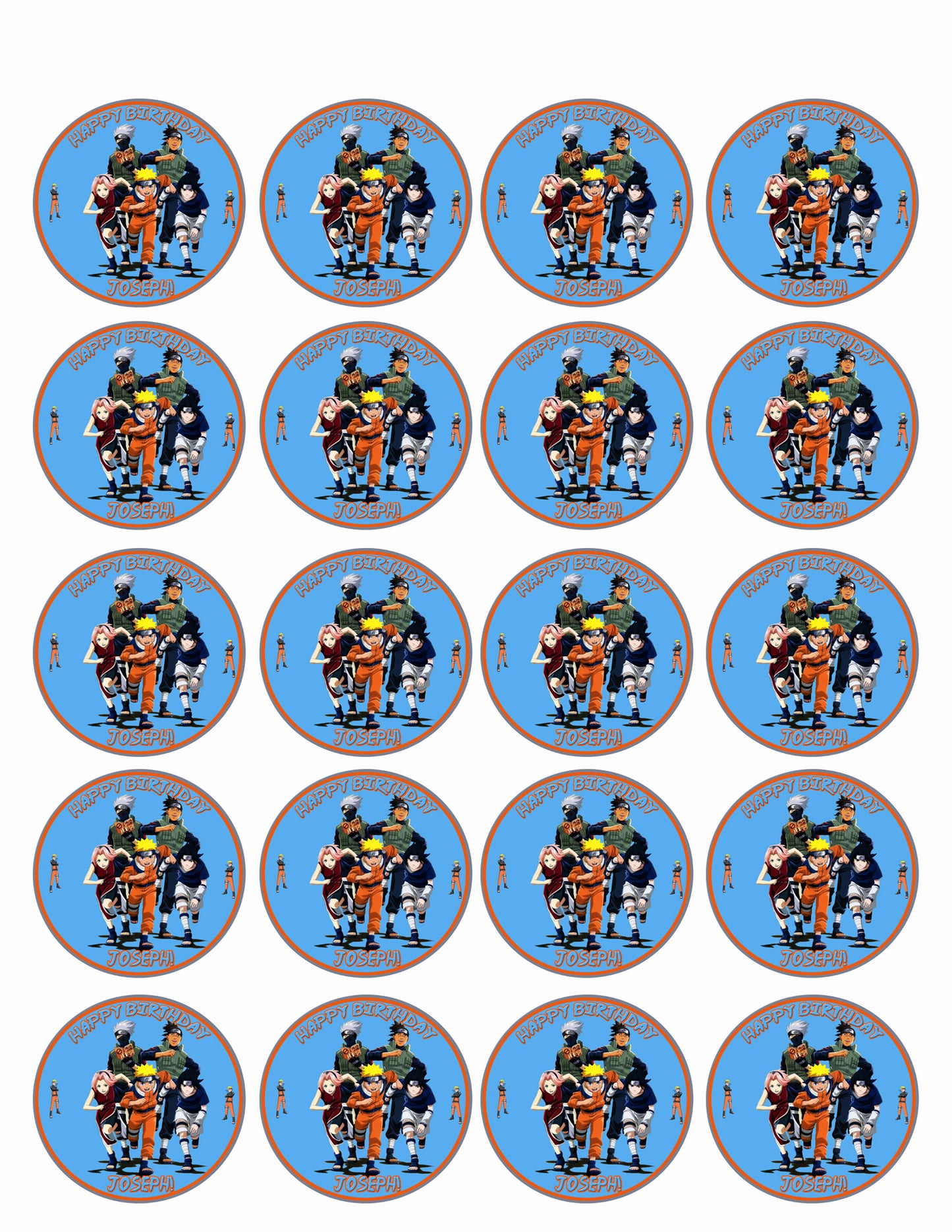 NARUTO (Nr4) - Edible Cake Topper OR Cupcake Topper, Decor