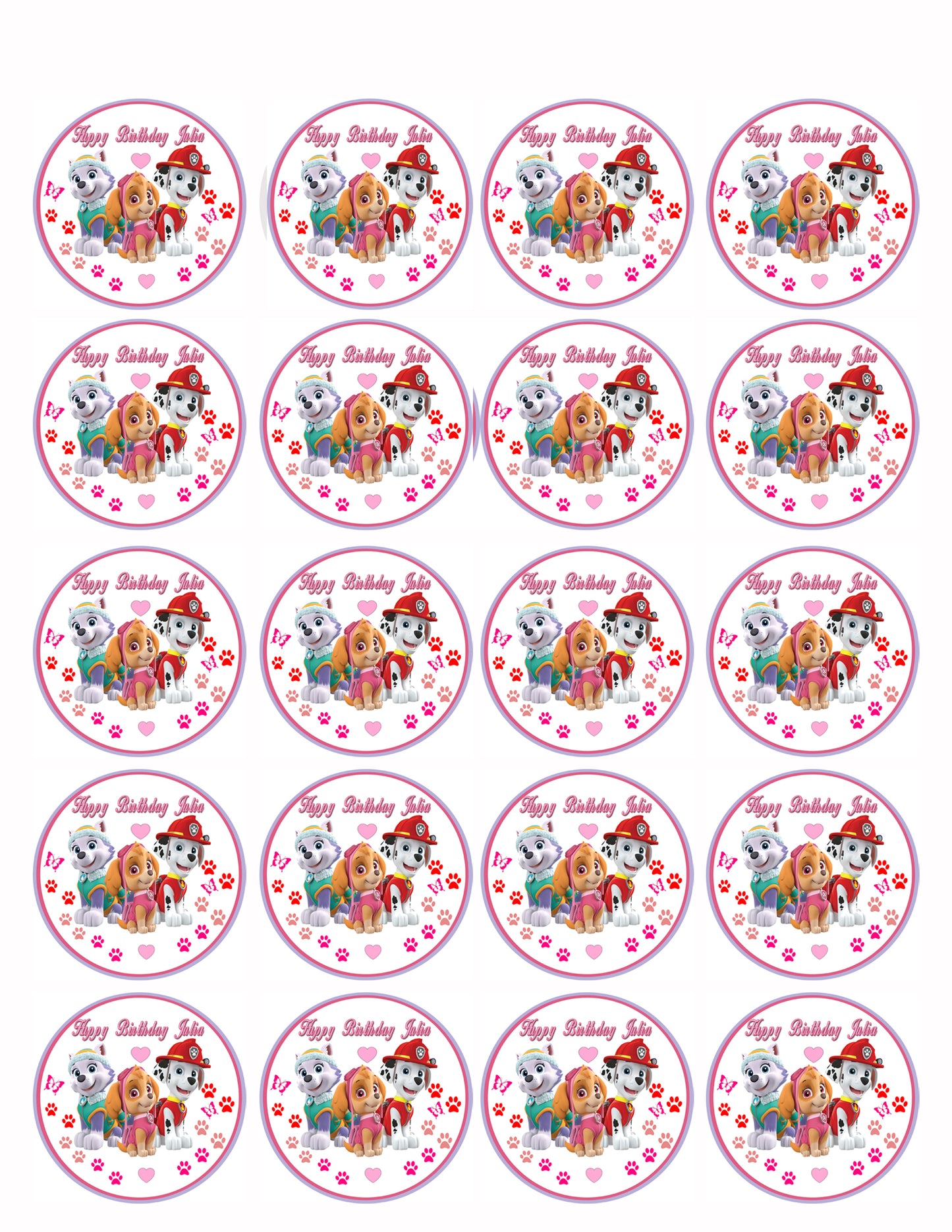 Paw Patrol Girls - Edible Cake Topper OR Cupcake Topper, Decor