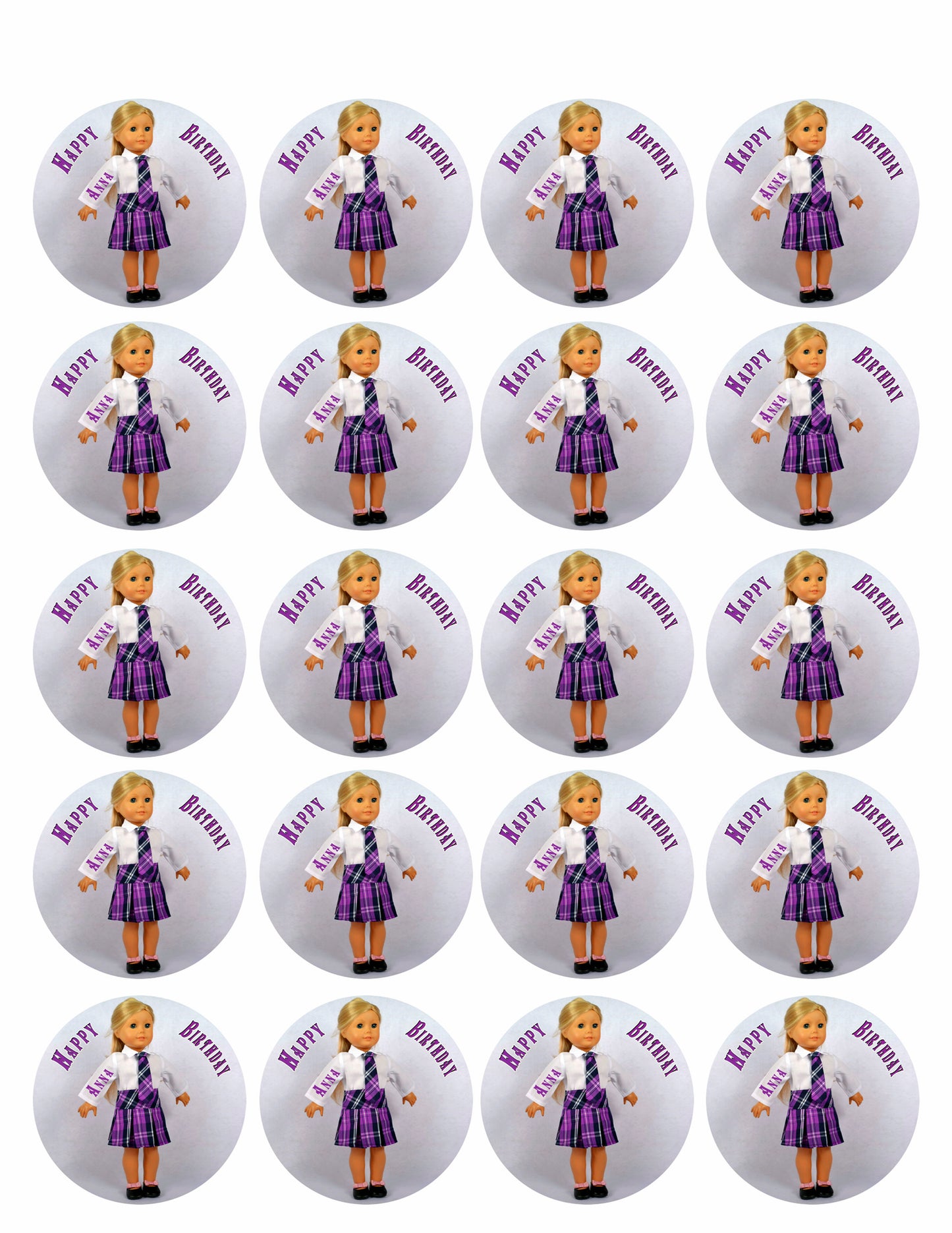 American Girl (Nr2) - Edible Cake Topper, Cupcake Toppers, Strips