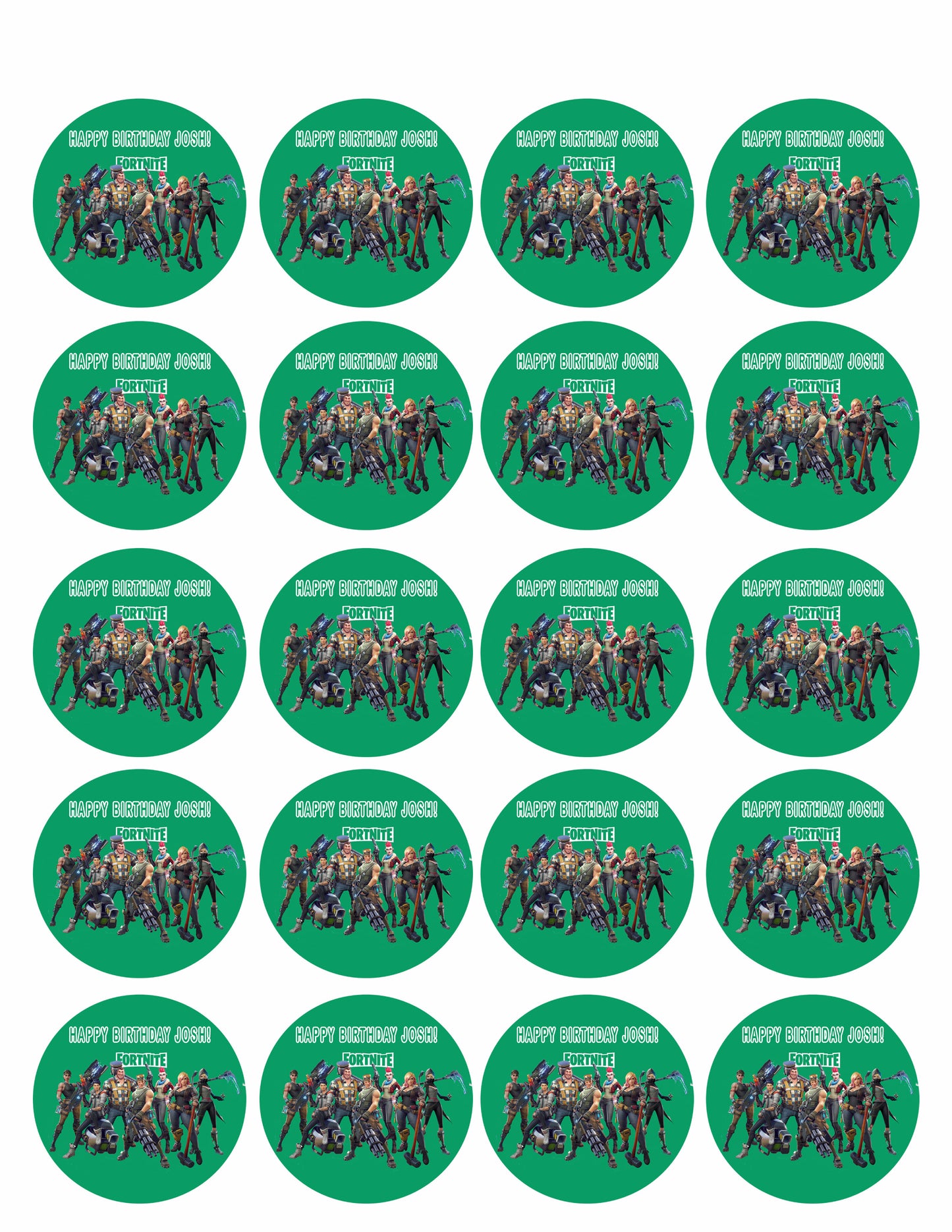 Fortnite (Nr2) - Edible Cake Topper or Cupcake Toppers, Strips