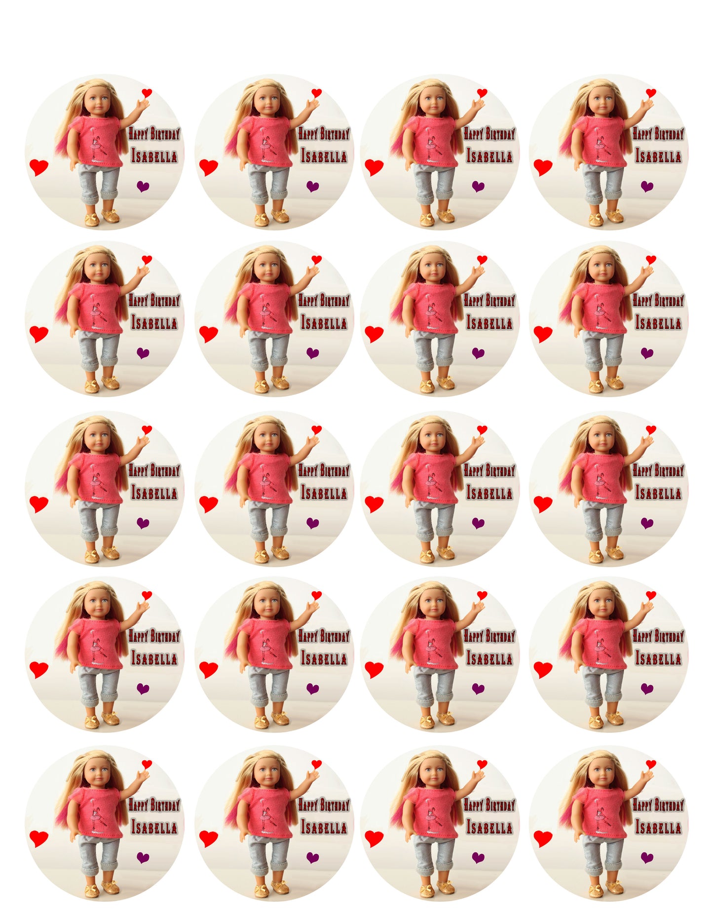 American Girl (Nr1) - Edible Cake Topper, Cupcake Toppers, Strips