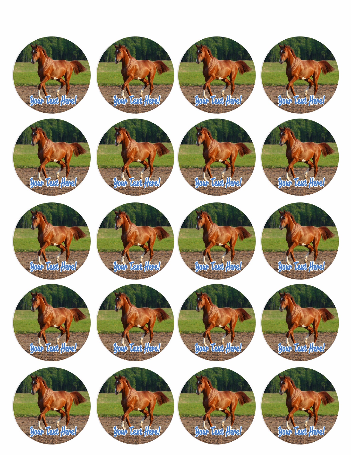 Brown Horse (Nr2) - Edible Cake Topper, Cupcake Toppers, Strips