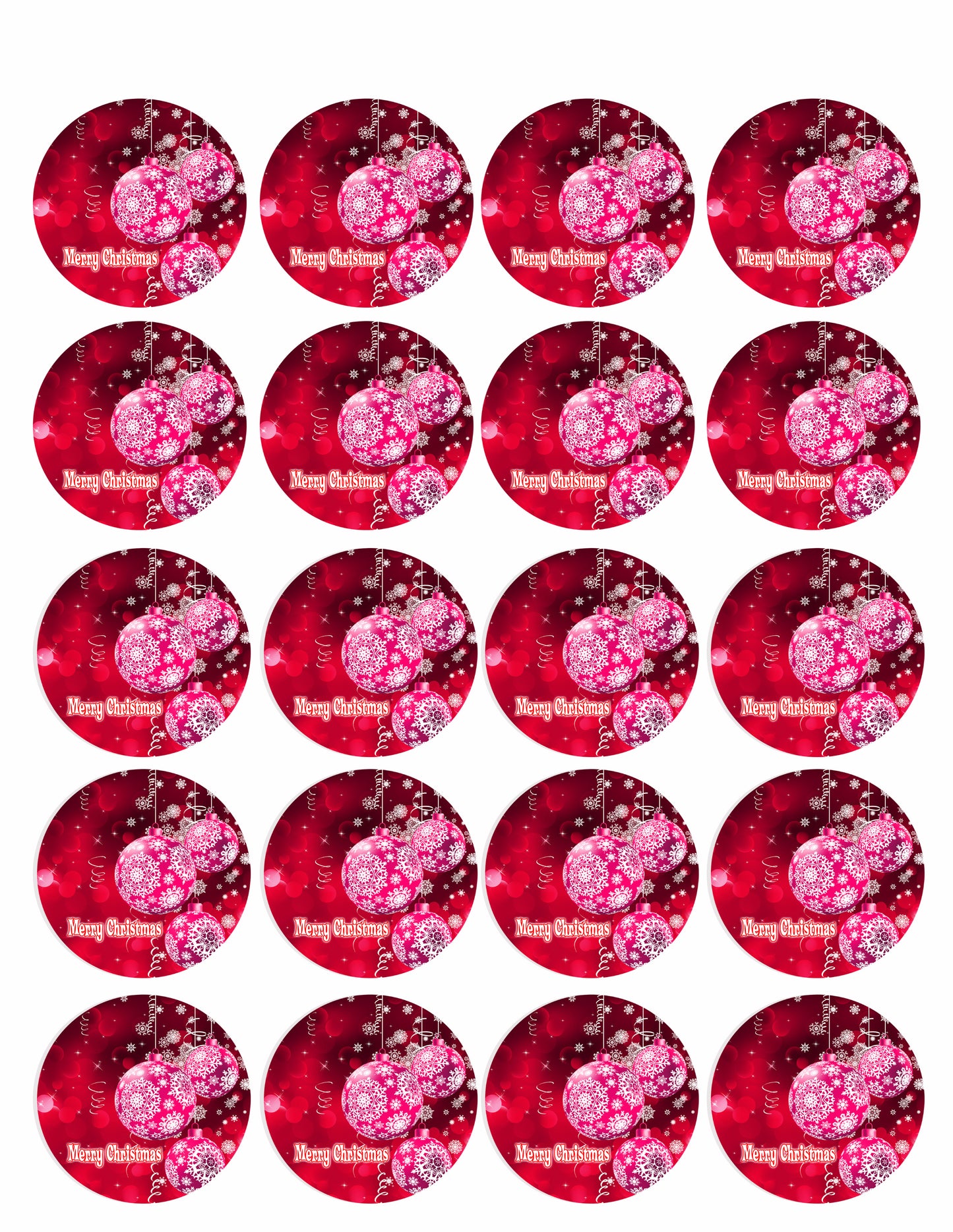 Christmas (Nr9) - Edible Cake Topper, Cupcake Toppers, Strips