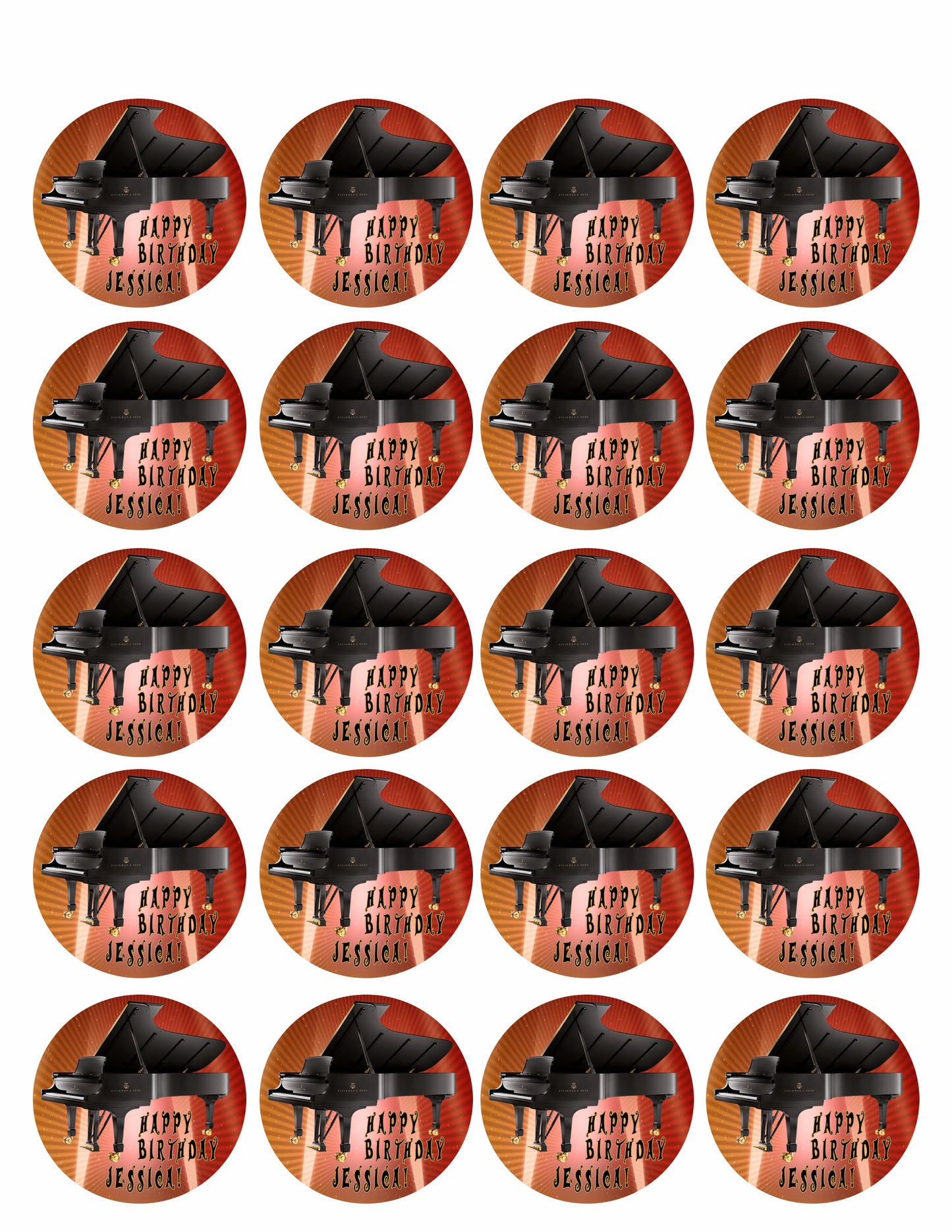 Piano Steinway & Sons - Edible Cake Topper OR Cupcake Topper, Decor