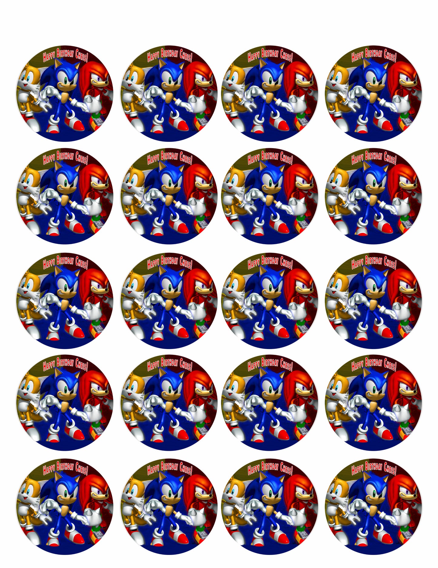 Sonic - Edible Cake Topper OR Cupcake Topper, Decor