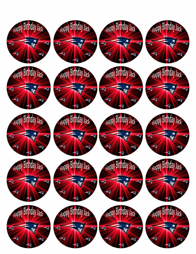 New England Patriots - Edible Cake Topper OR Cupcake Topper, Decor