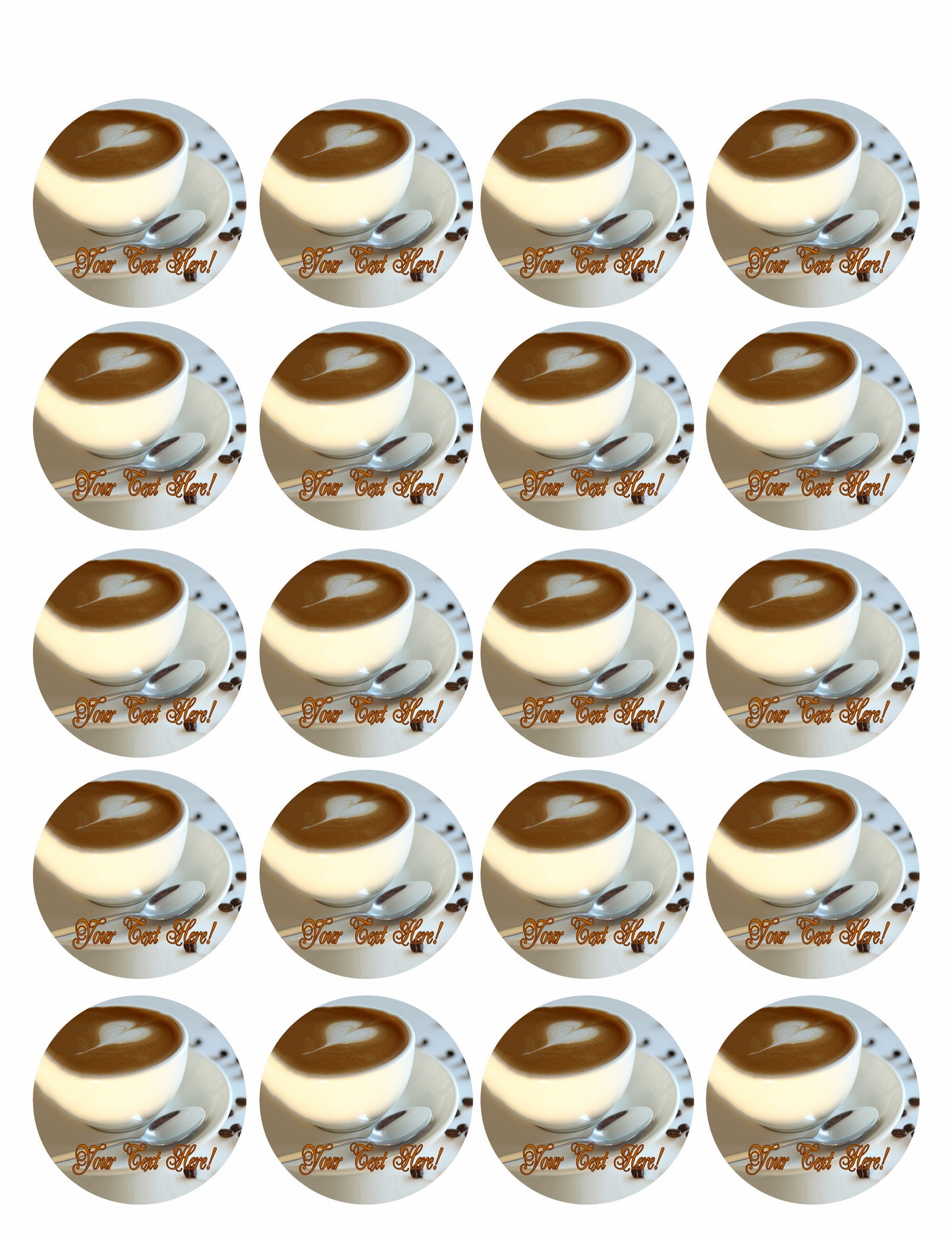 Coffee - Edible Cake Topper, Cupcake Toppers, Strips