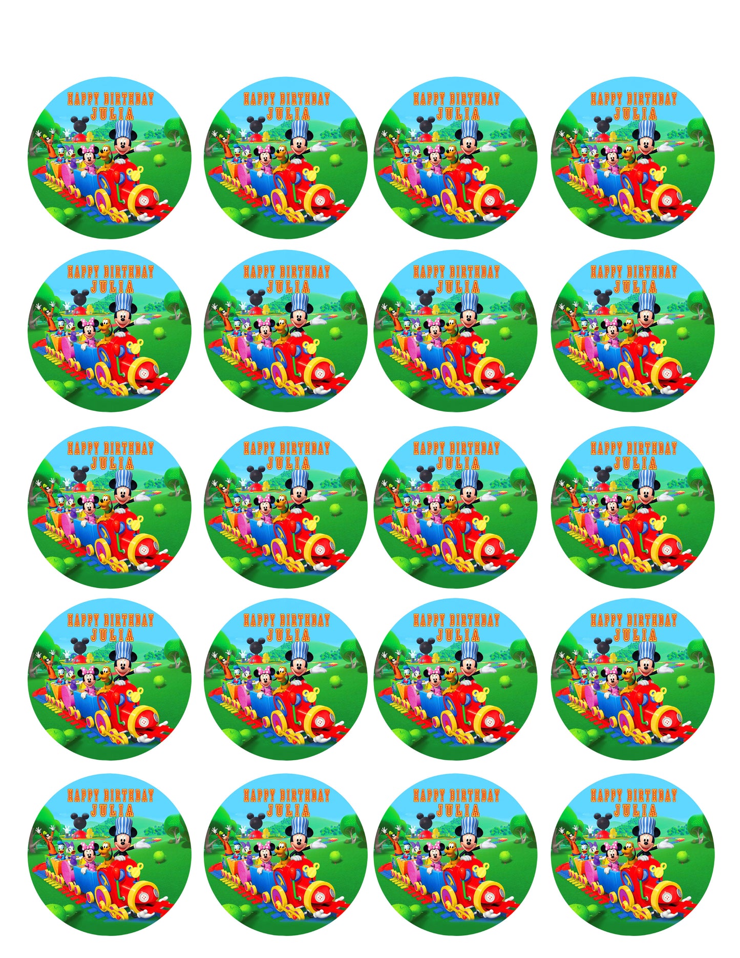 Mickey Mouse Clubhouse Train - Edible Cake Topper OR Cupcake Topper, Decor