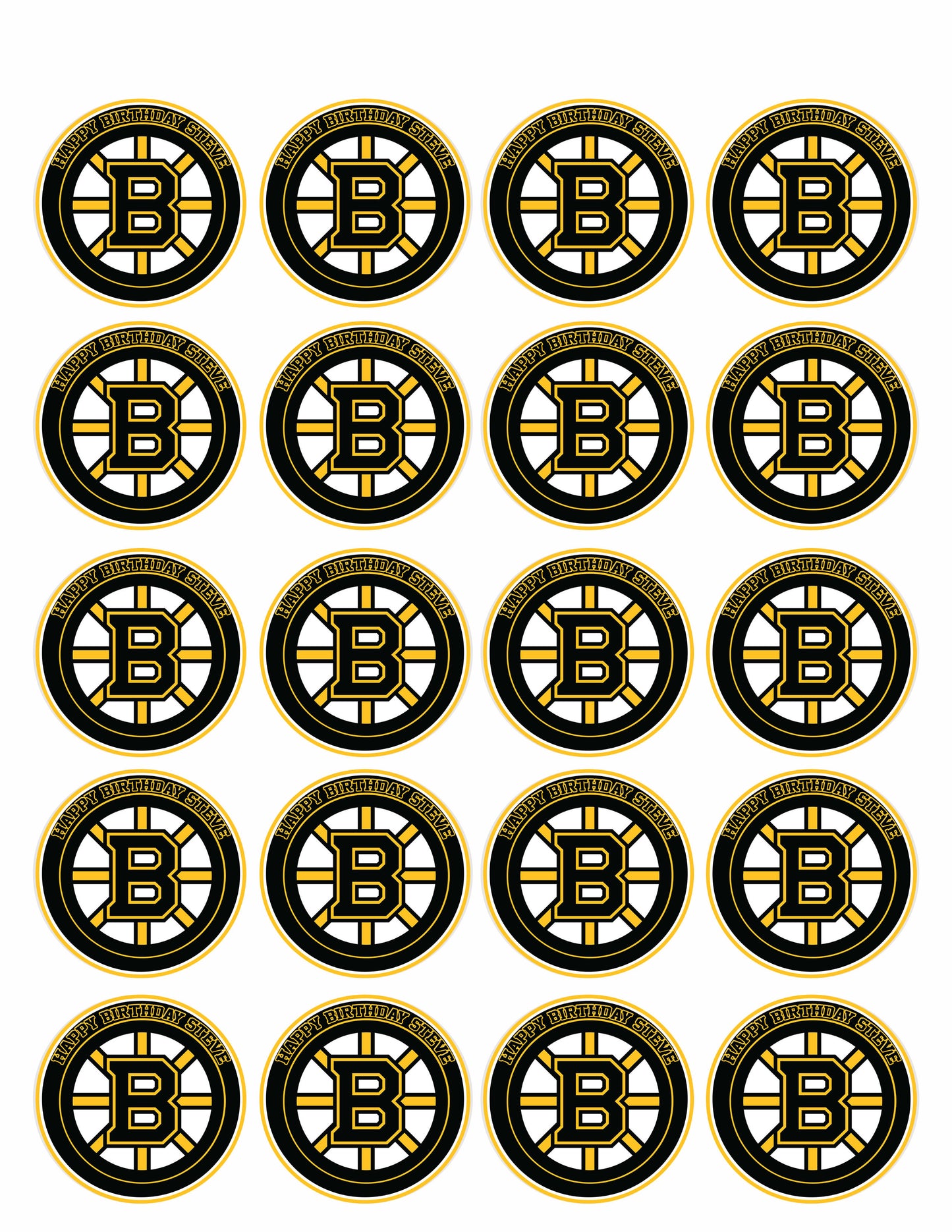 Boston Bruins - Edible Cake Topper, Cupcake Toppers, Strips