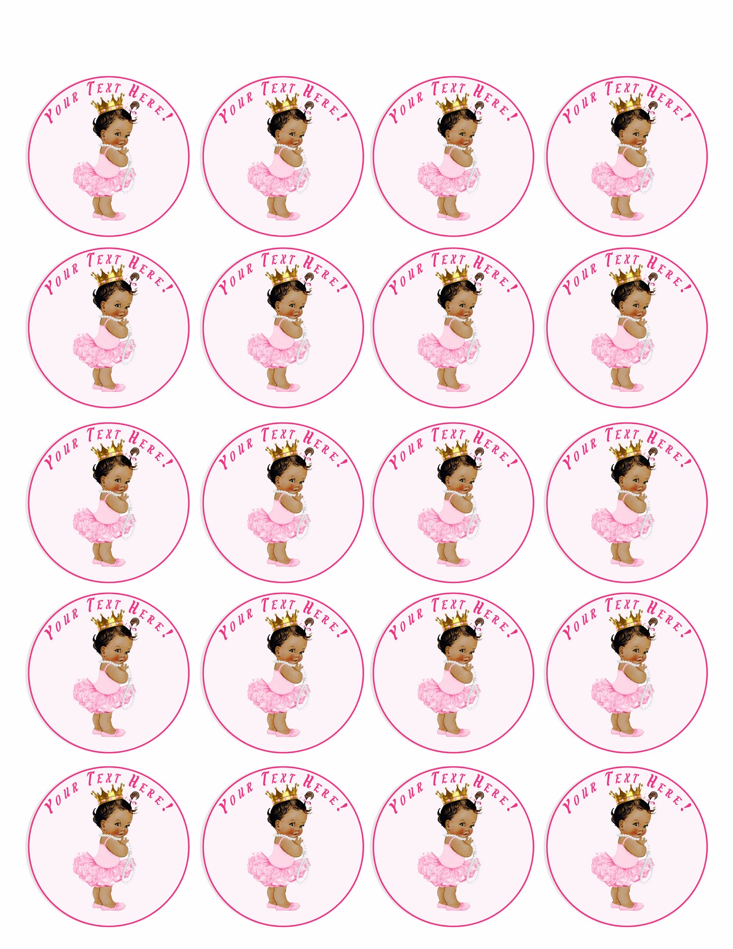 Baby Girl Afro Puffs - Edible Cake Topper, Cupcake Toppers, Strips