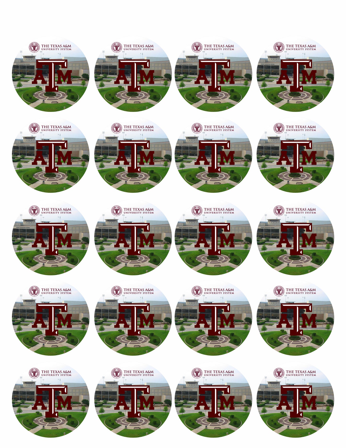 Texas A&M University (Nr2) - Edible Cake Topper OR Cupcake Topper, Decor