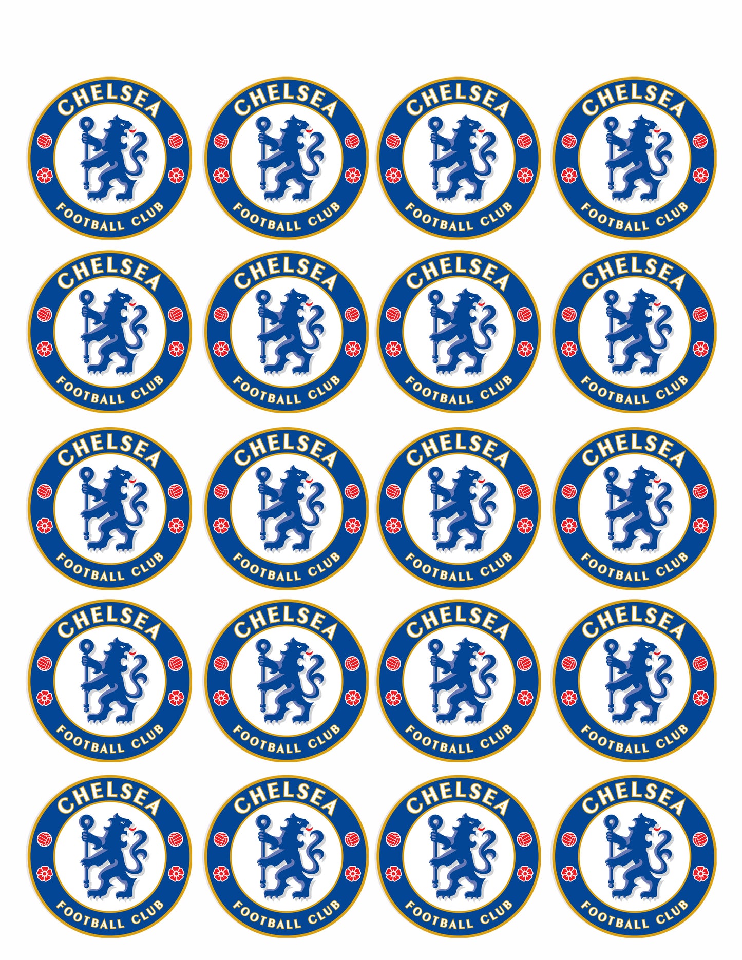Chelsea Football Club - Edible Cake Topper, Cupcake Toppers, Strips
