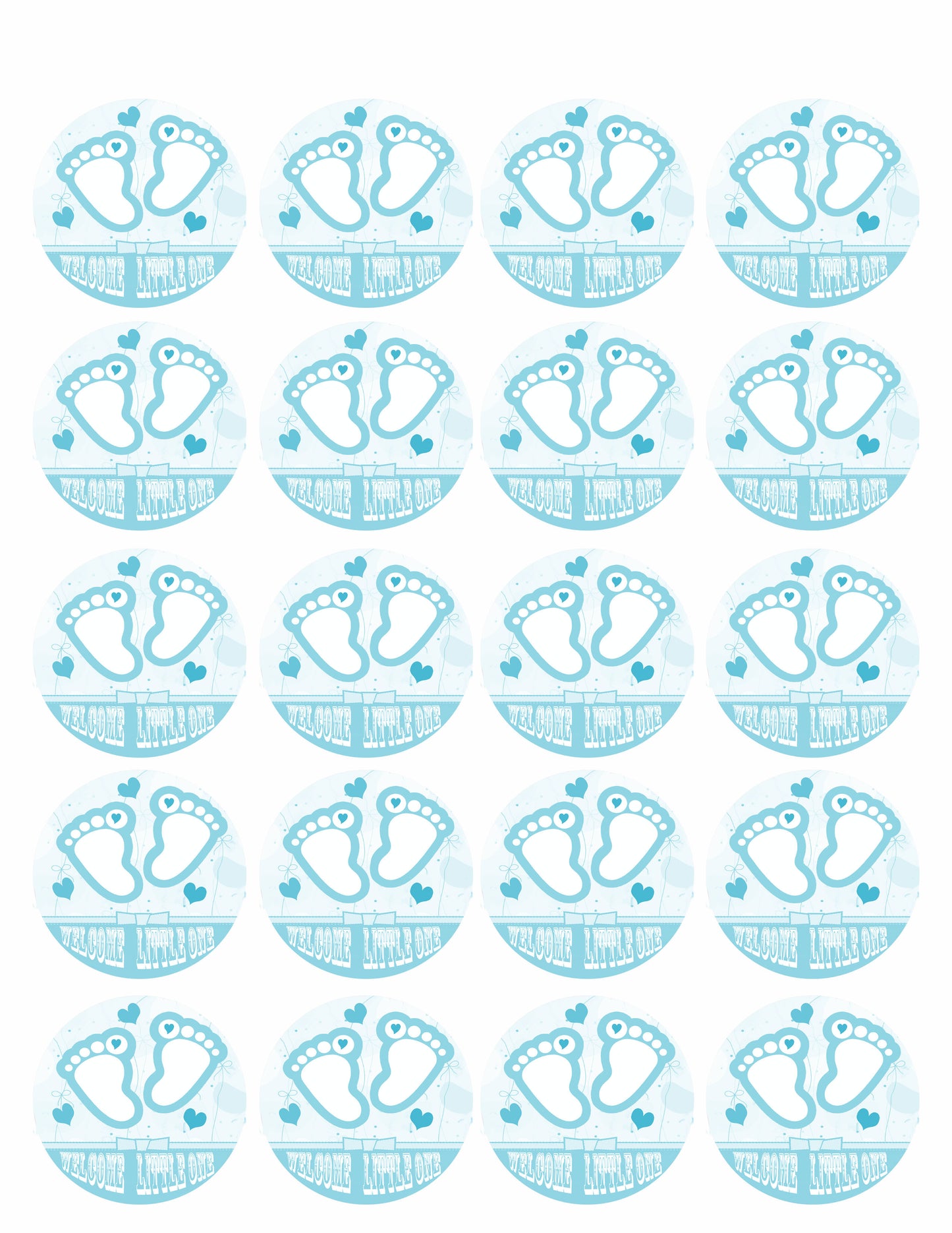 Blue Baby Feet Foot - Edible Cake Topper OR Cupcake Topper, Decor