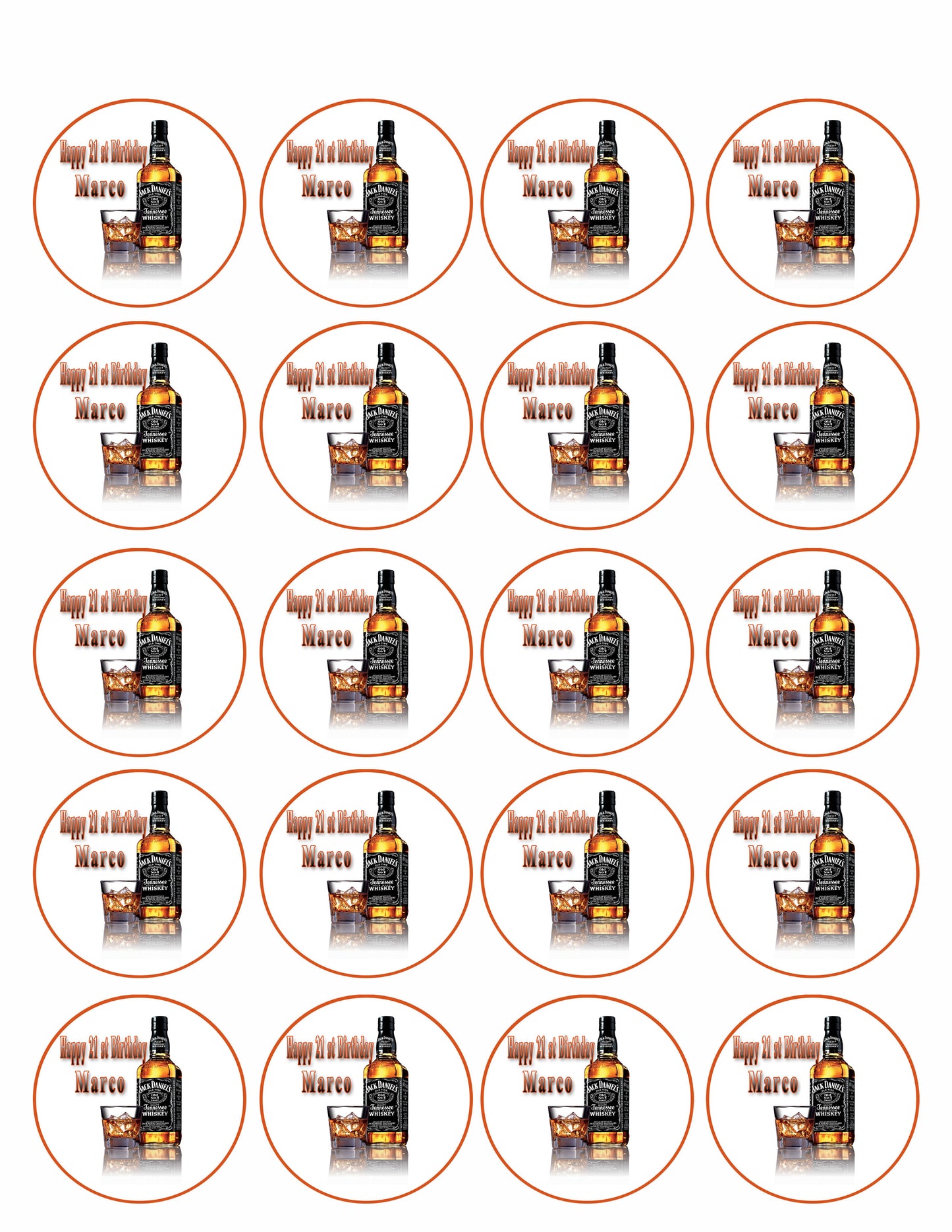 Whiskey Bottle - Edible Cake Topper OR Cupcake Topper, Decor