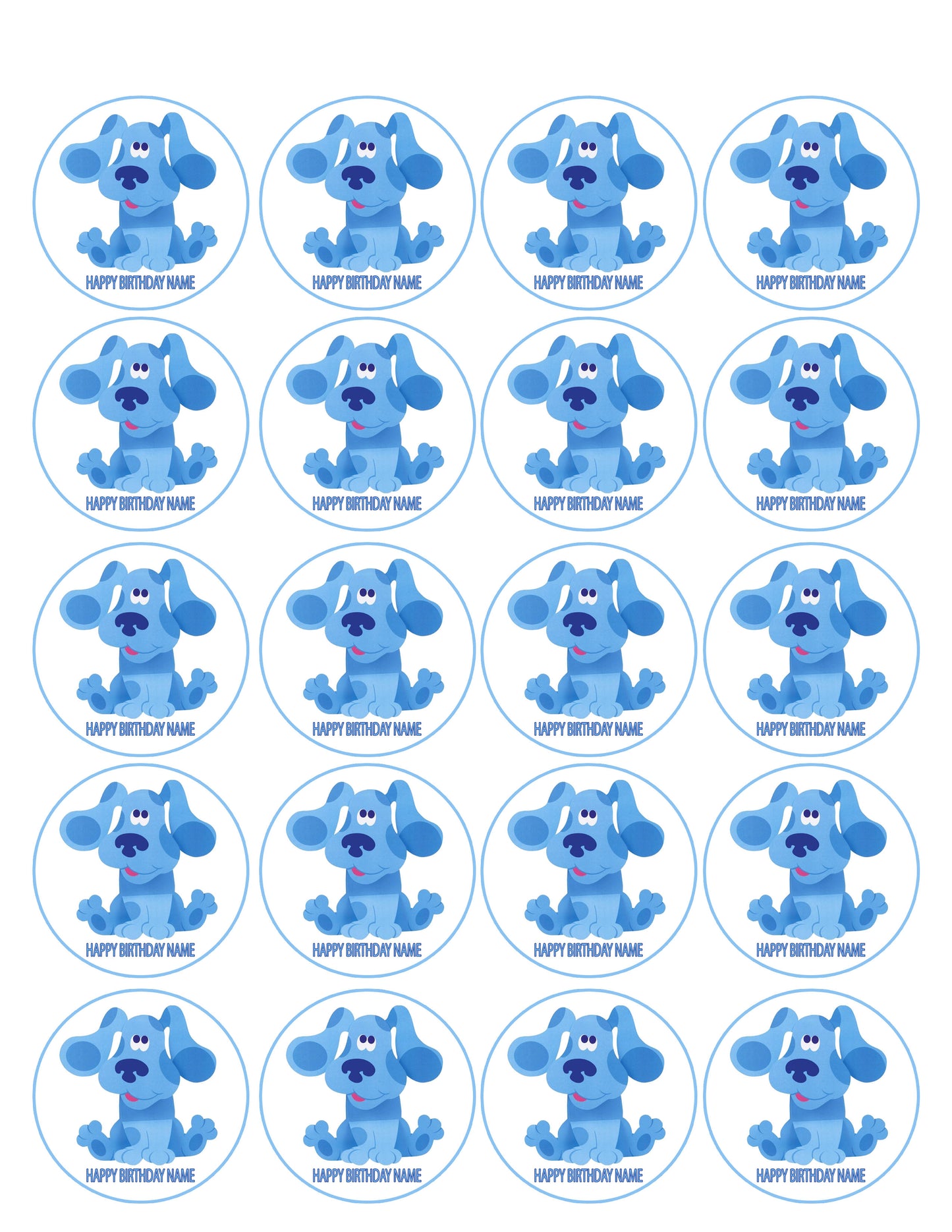 BLUE'S CLUES - Edible Cake Topper, Cupcake Toppers, Strips