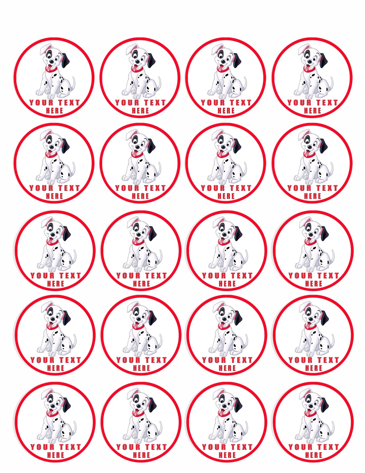 Dalmatian - Edible Cake Topper, Cupcake Toppers, Strips