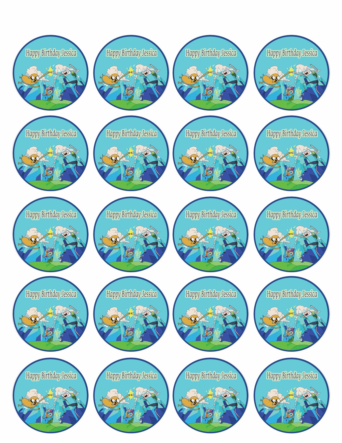 Adventure Time - Edible Cake Topper, Cupcake Toppers, Strips