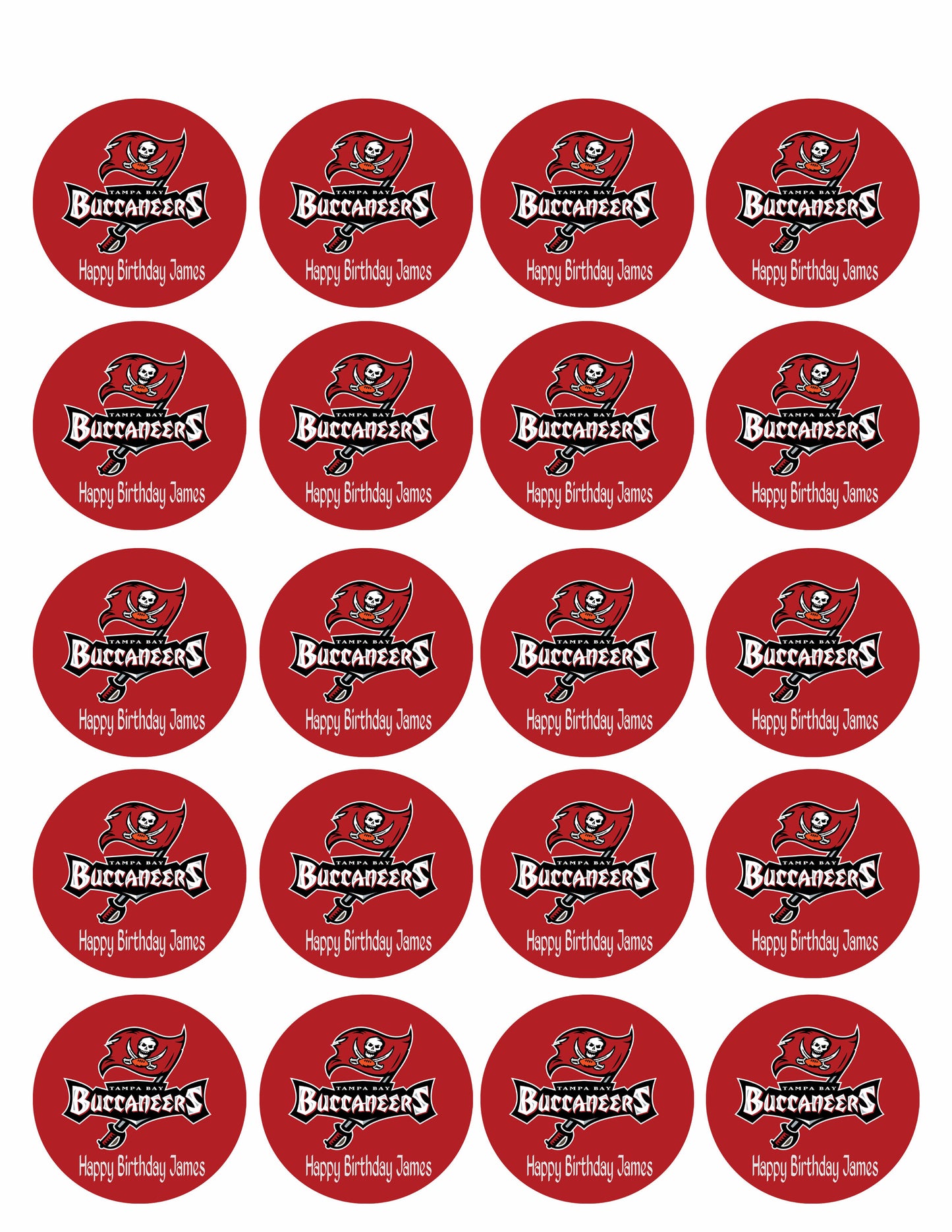 Tampa Bay Buccaneers (Nr2) - Edible Cake Topper OR Cupcake Topper, Decor