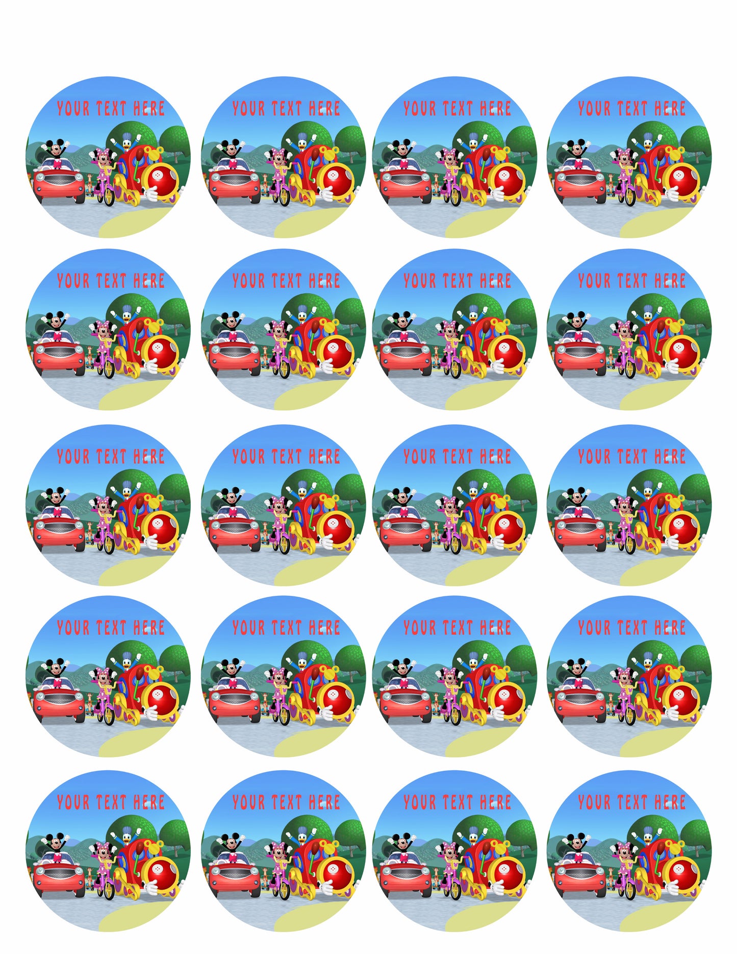 Mickey Mouse Clubhouse - Edible Cake Topper OR Cupcake Topper, Decor