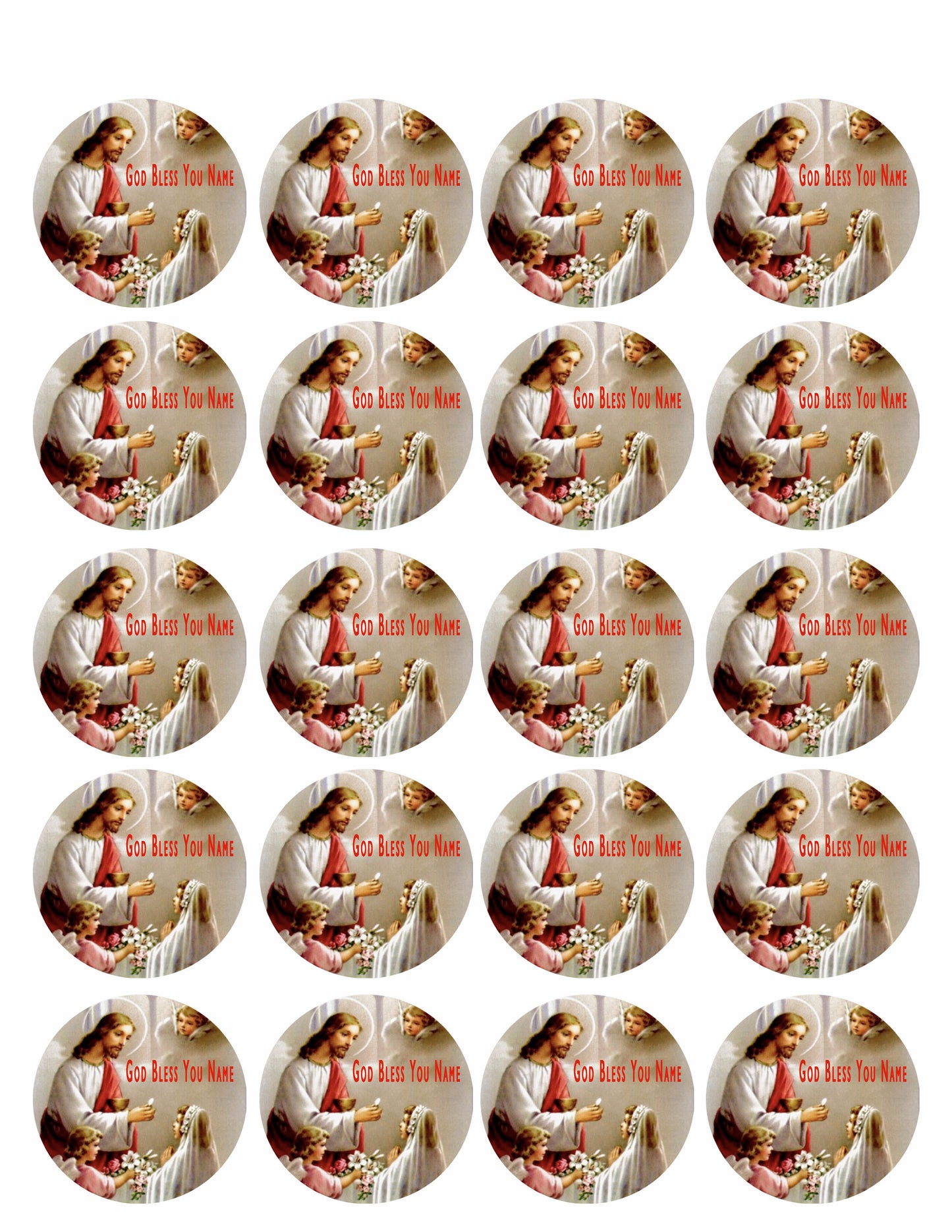 First Communion - Edible Cake Topper, Cupcake Toppers, Strips