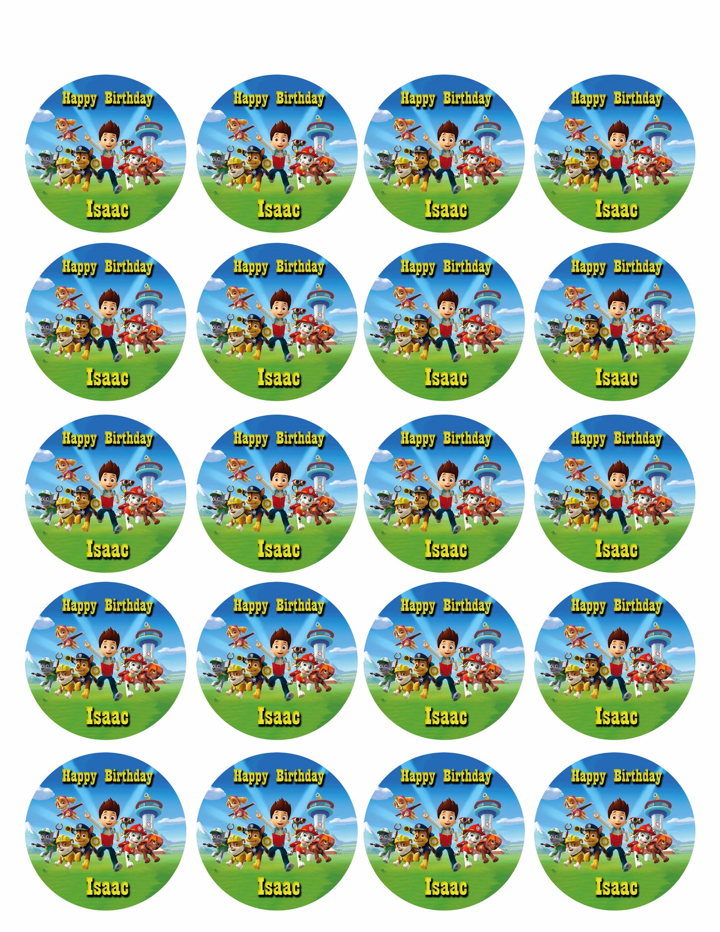 Paw Patrol (Nr3) - Edible Cake Topper OR Cupcake Topper, Decor